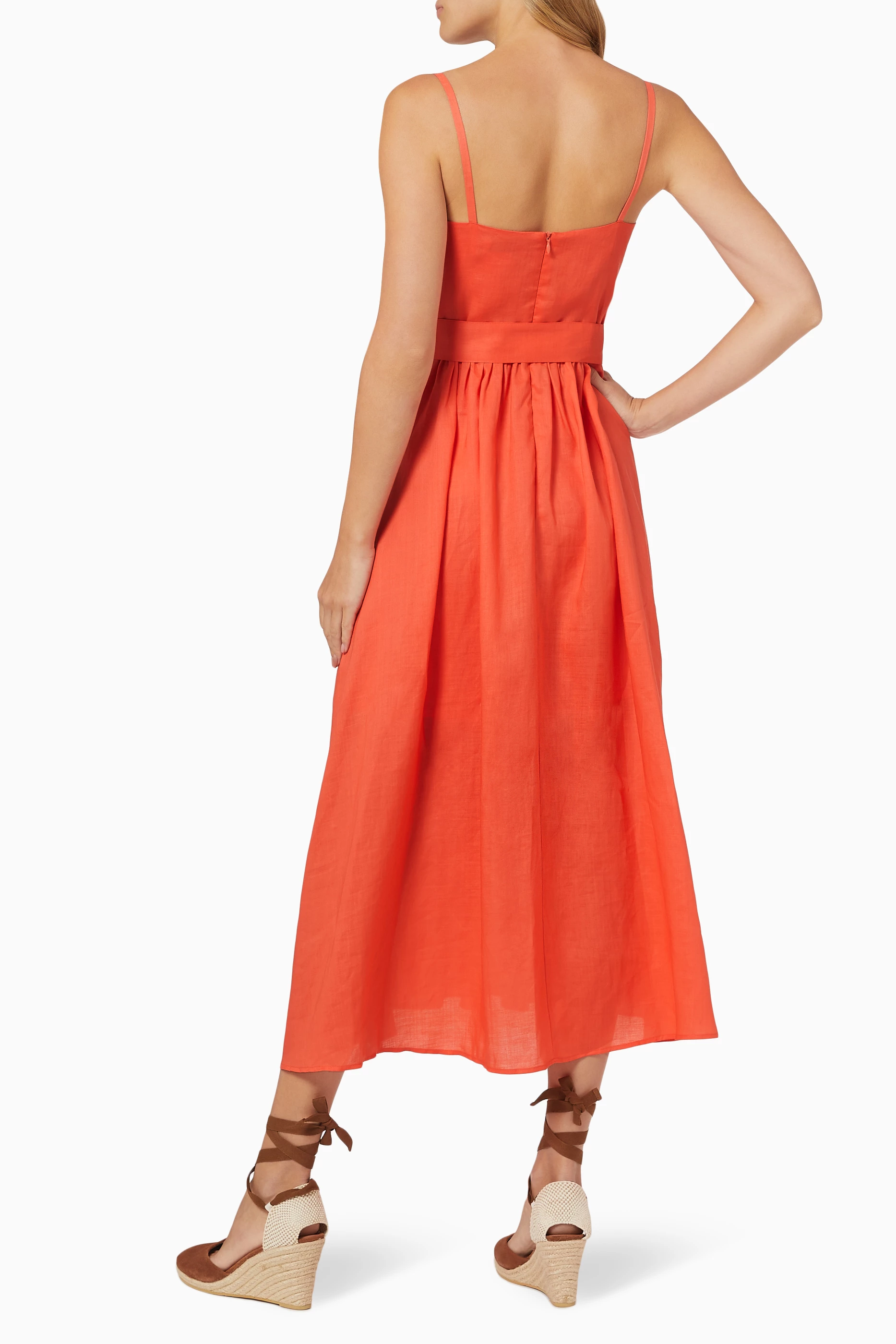 Buy Orange Long Strappy Dress for Women in UAE Ounass
