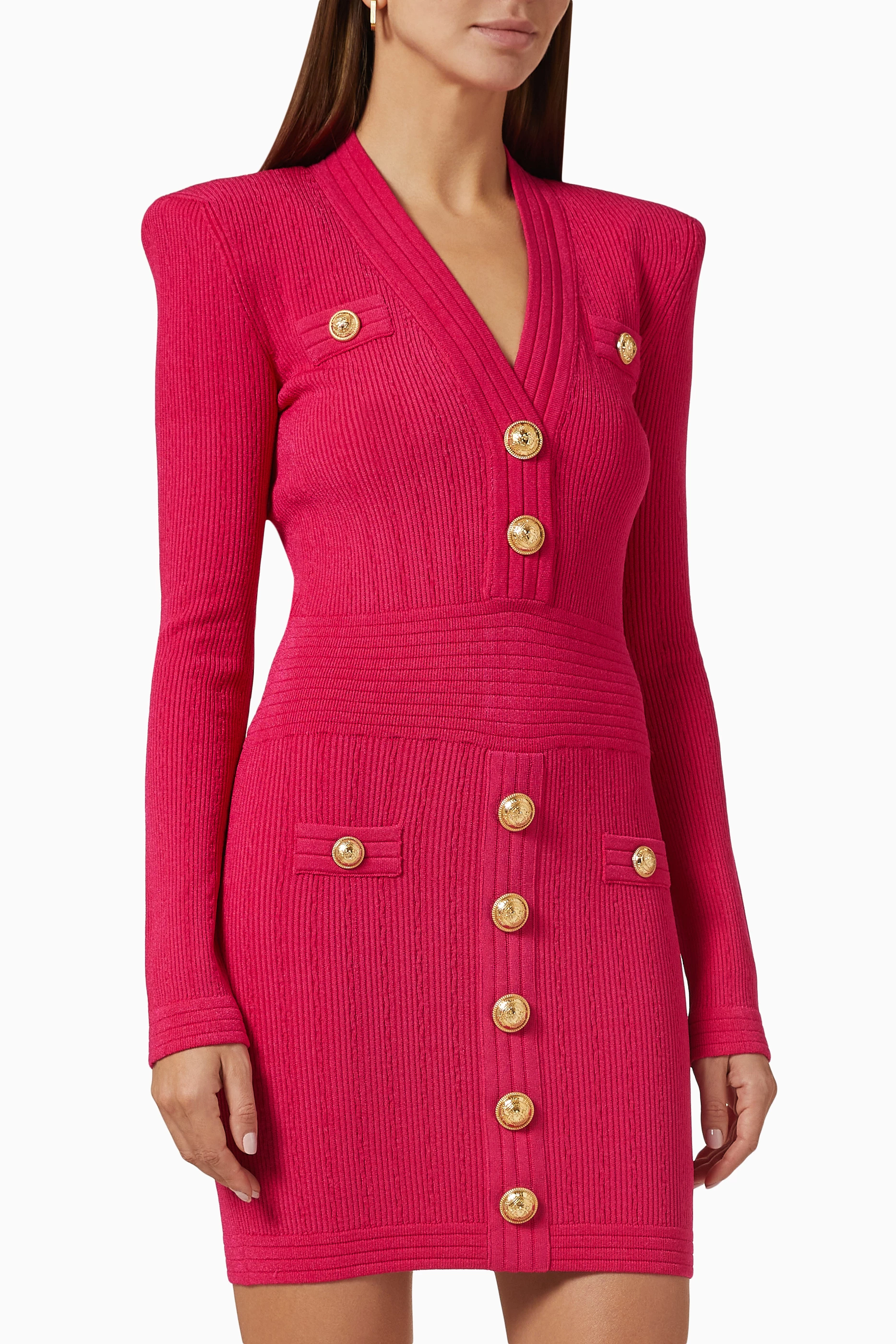 Pink balmain dress hotsell