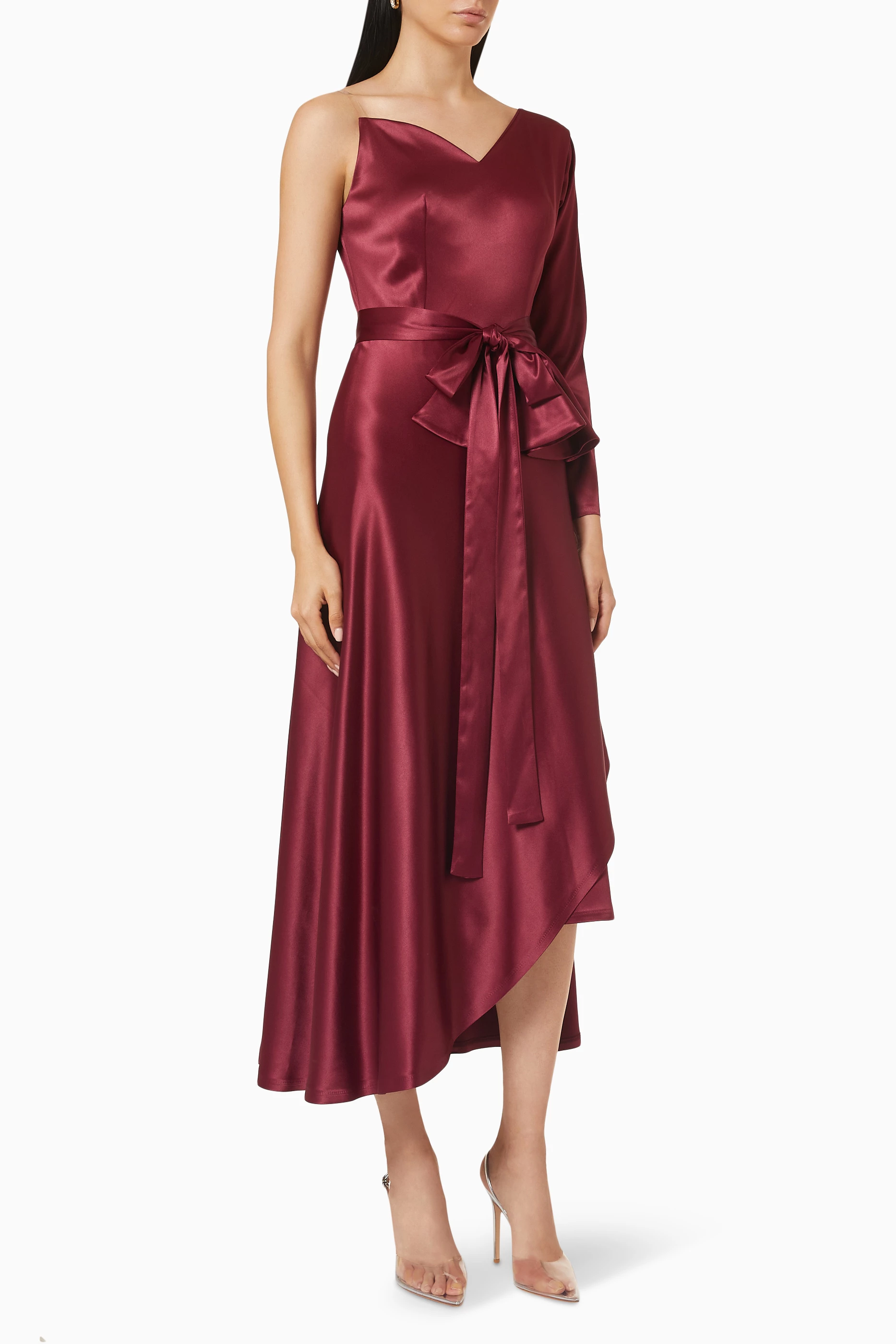 One shoulder peplum outlet dress