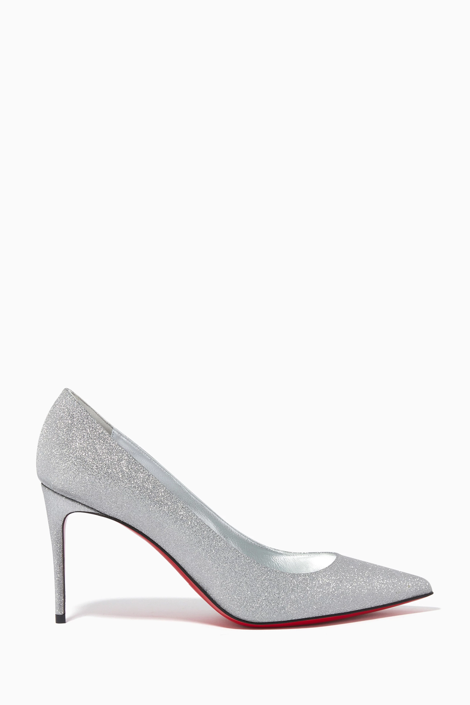 Christian Louboutin Kate 85 Glittered Leather Pumps