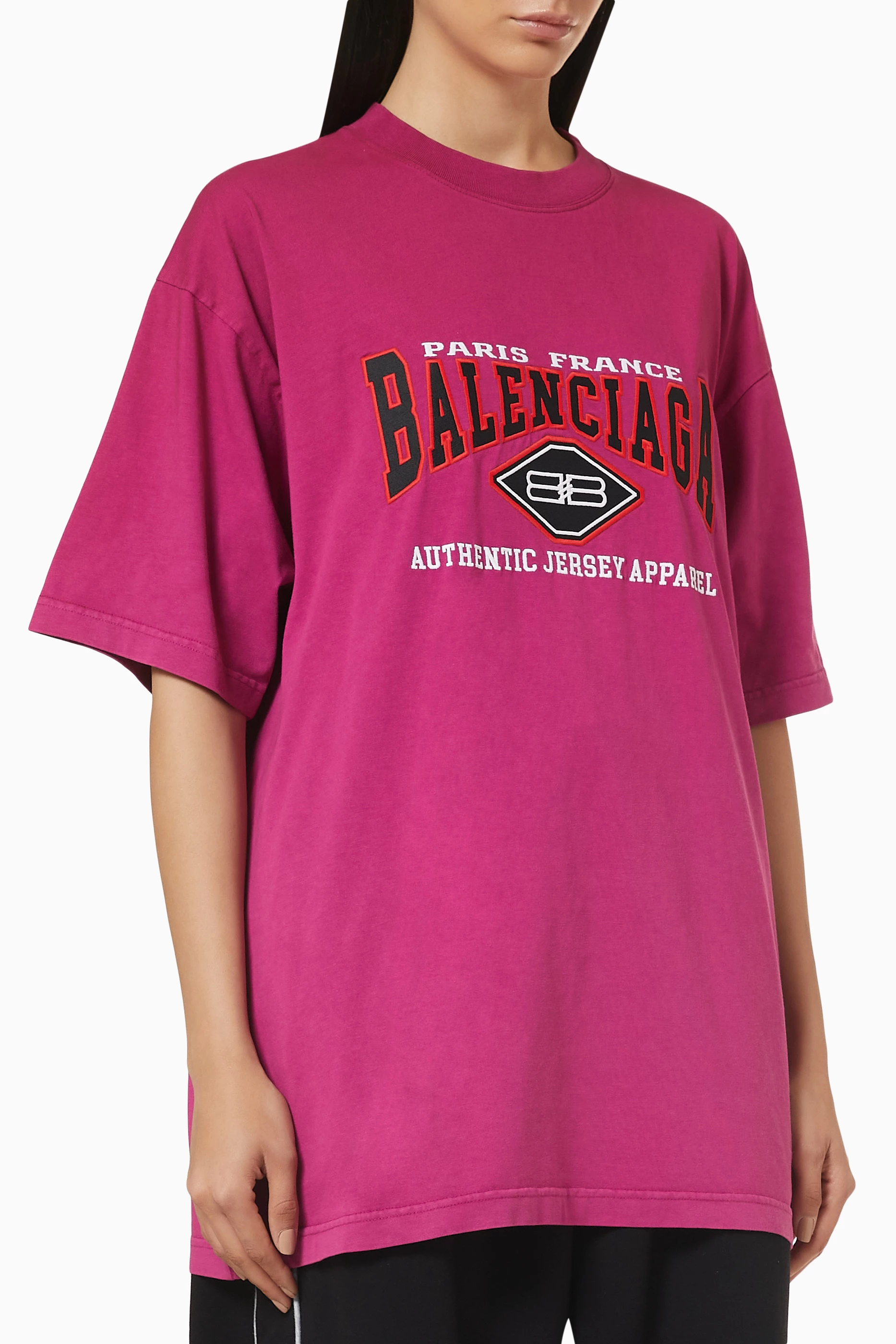 Balenciaga t shirt womens pink sales
