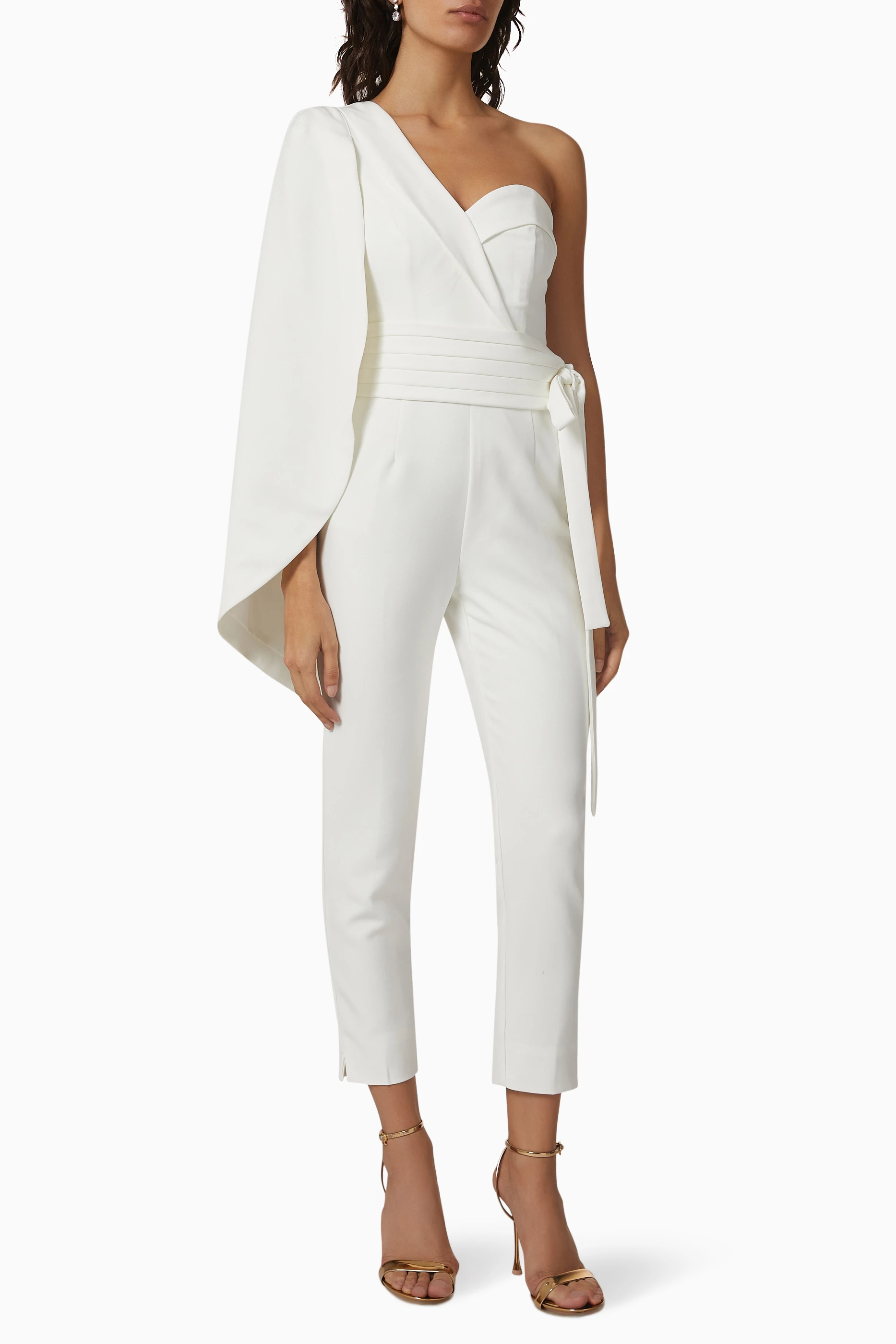 One sleeve white jumpsuit 2025