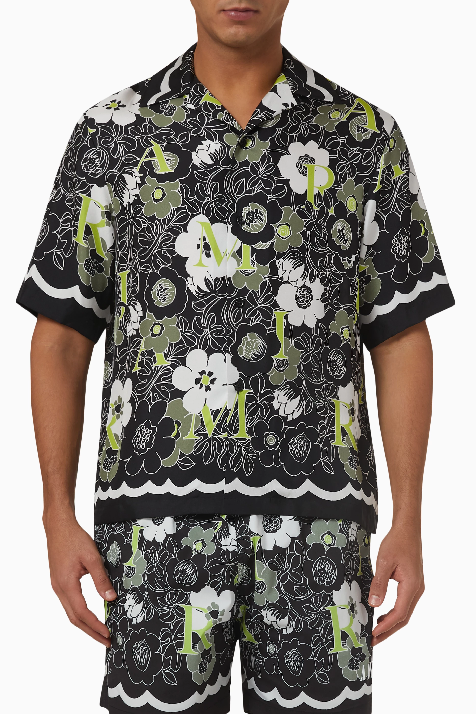Buy Amiri Black Flower Camp Shirt in Silk for Men in UAE Ounass