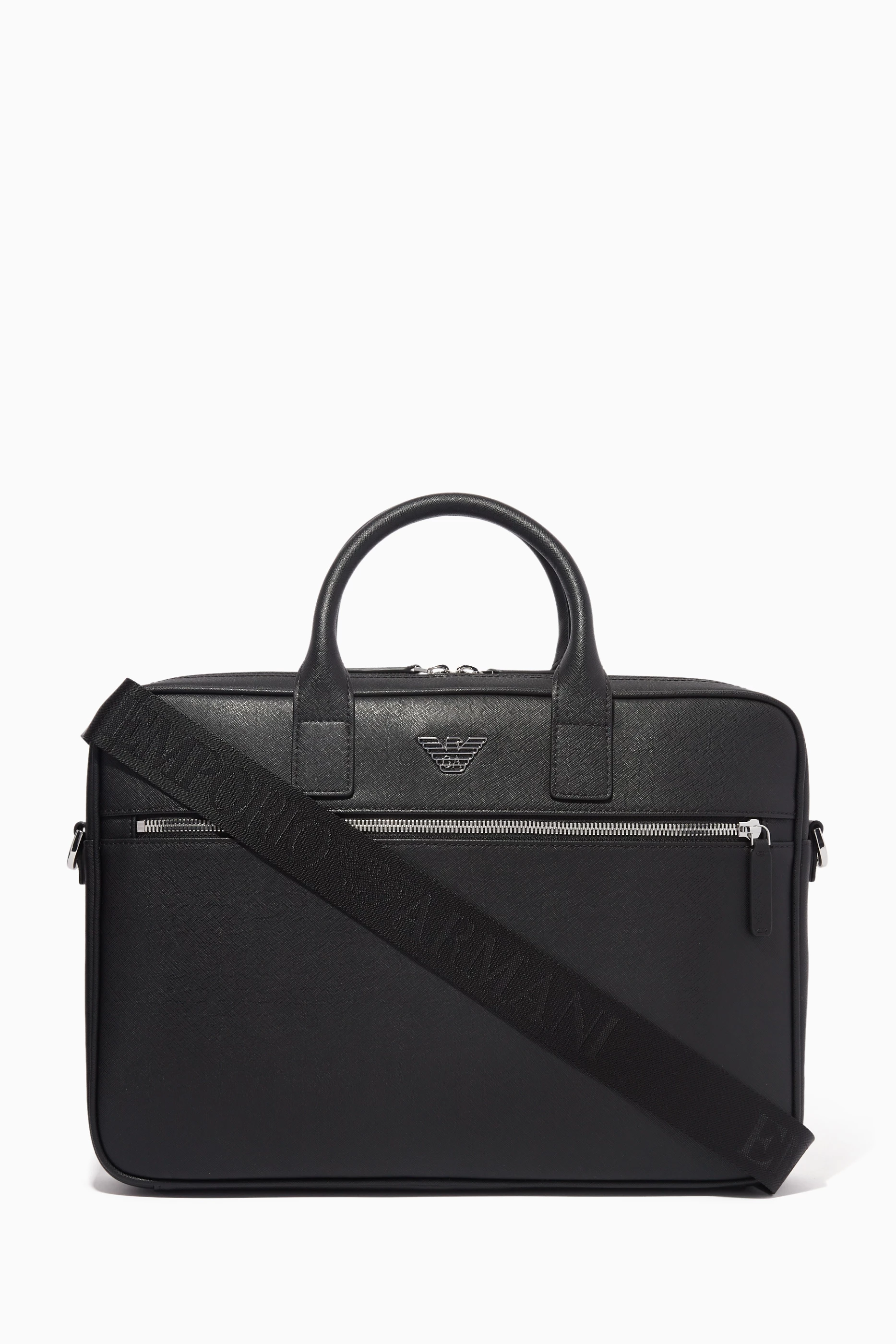 Armani leather laptop new arrivals bag