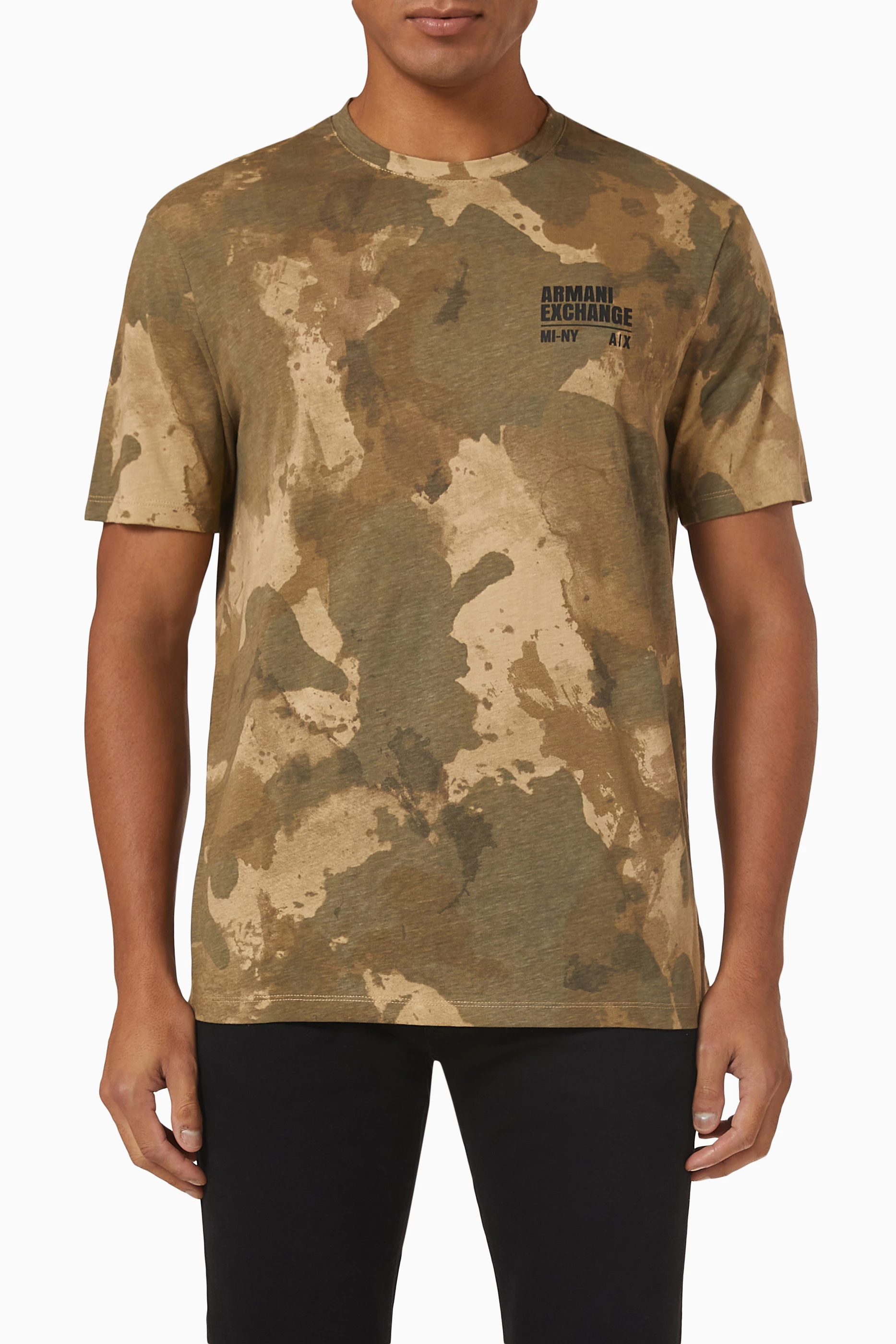 Armani exchange on sale camo shirt