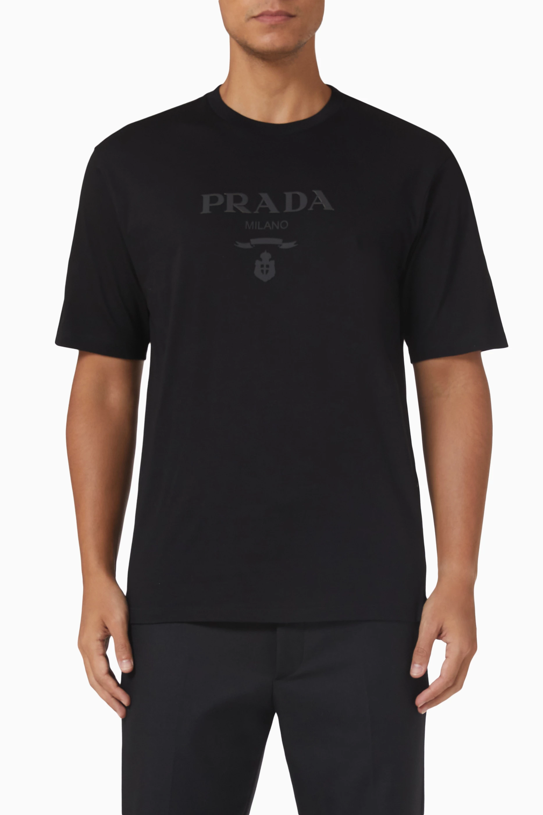 Buy Prada Black T-shirt in Cotton Jersey for Men in UAE