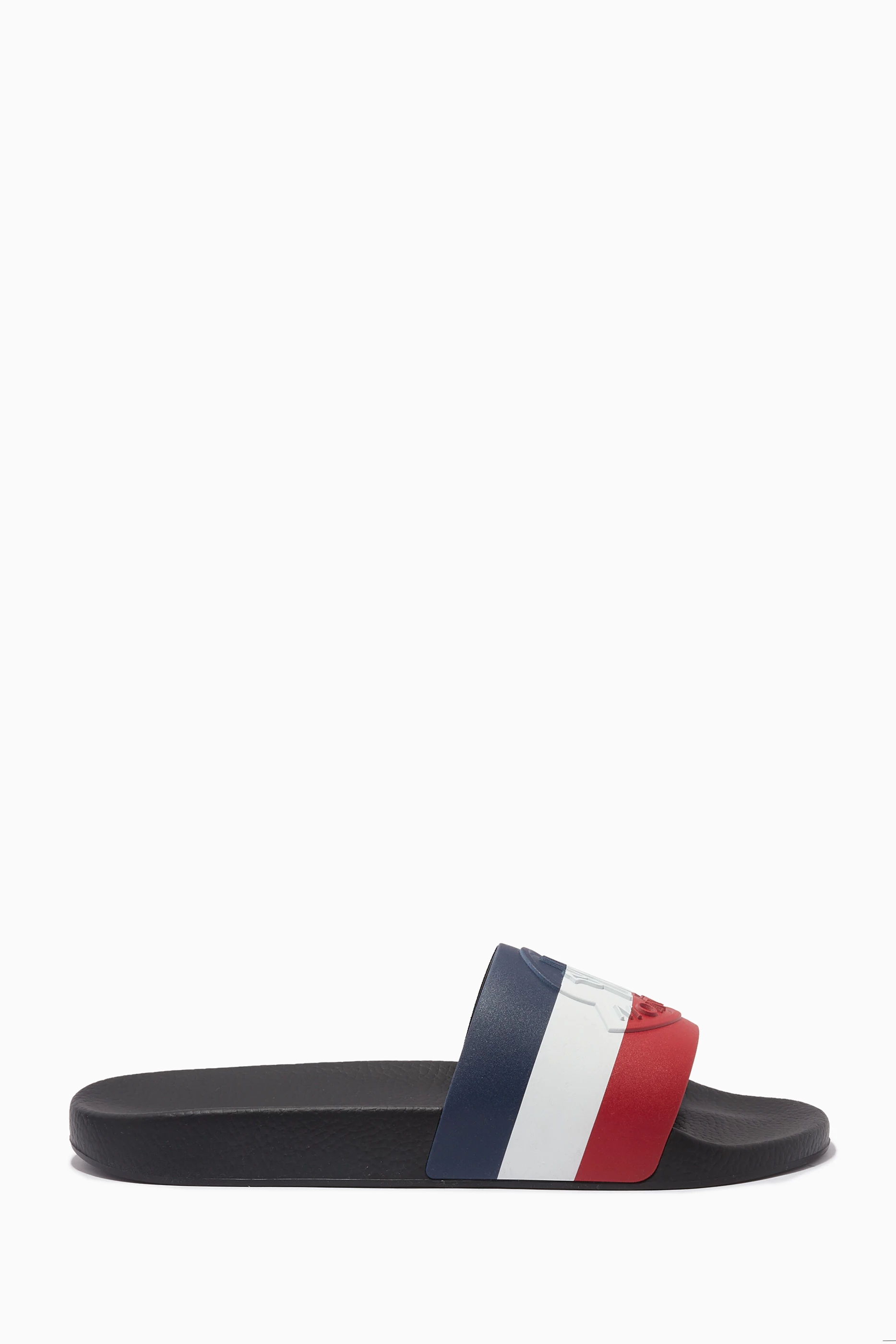 Buy Moncler Black Basile Slide Sandals in Rubber for Men in UAE
