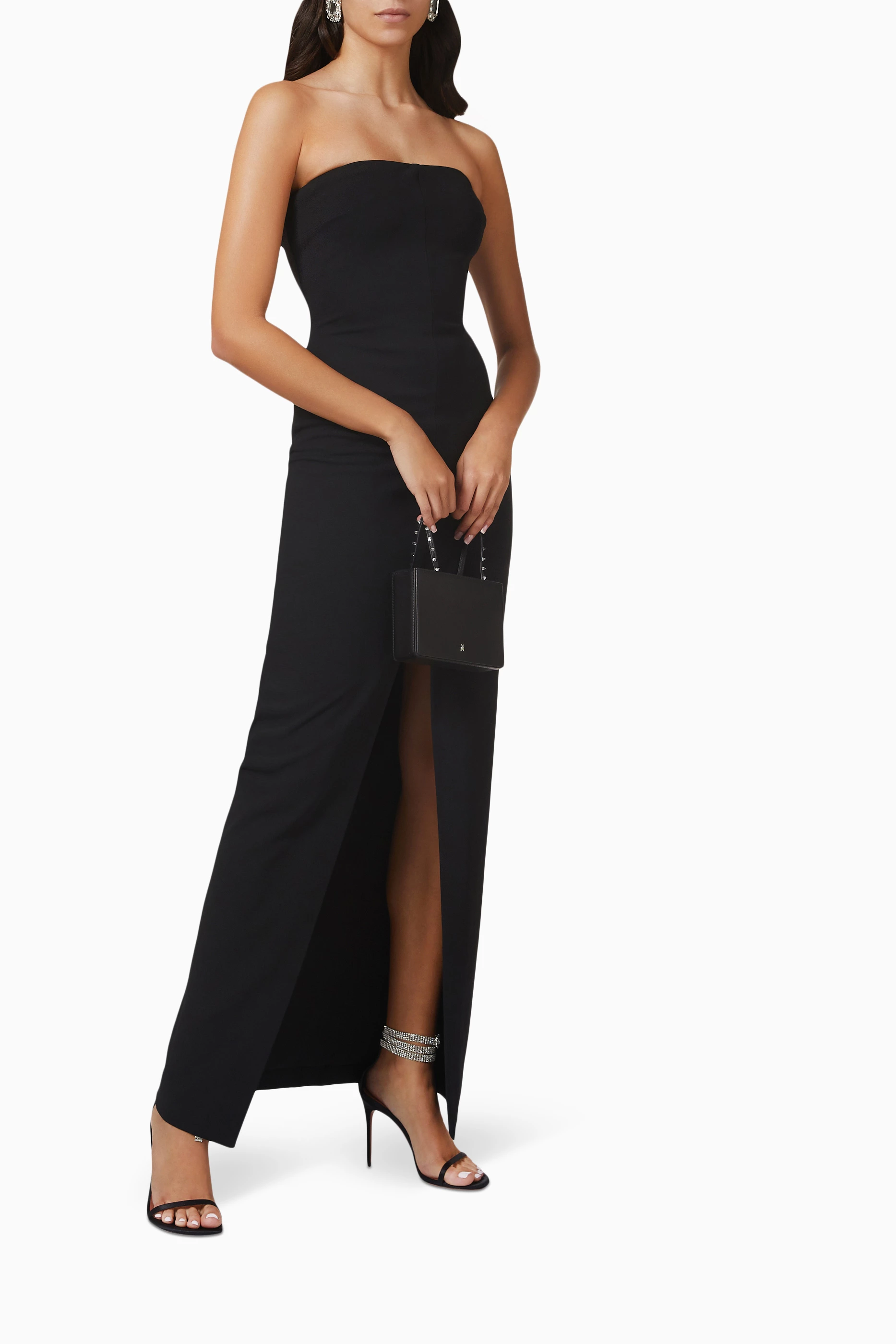 Buy Solace London Black Bysha Maxi Dress in Stretch Cr pe for