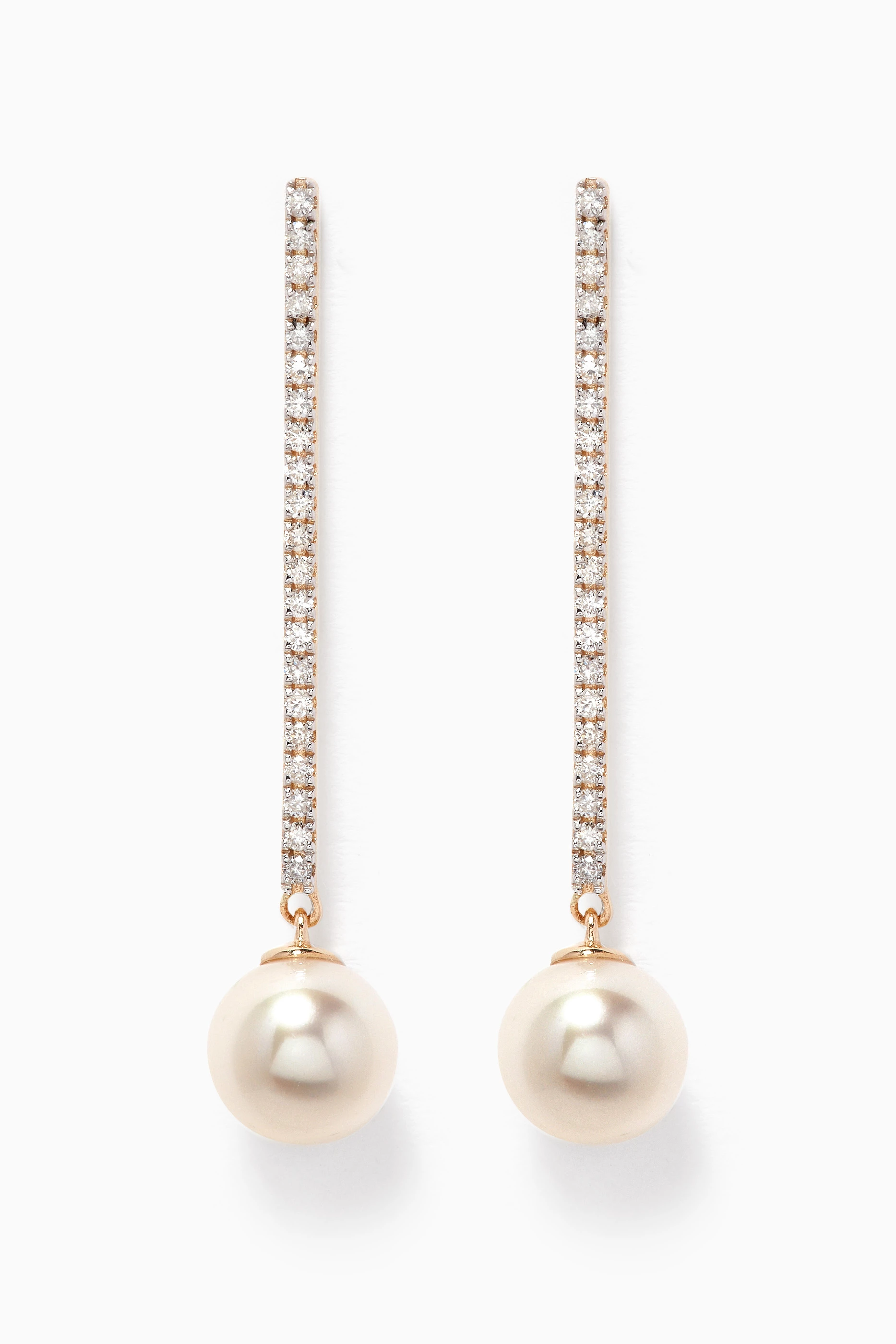 Buy Mateo New York Yellow Diamond Bar Pearl Drop Earrings in