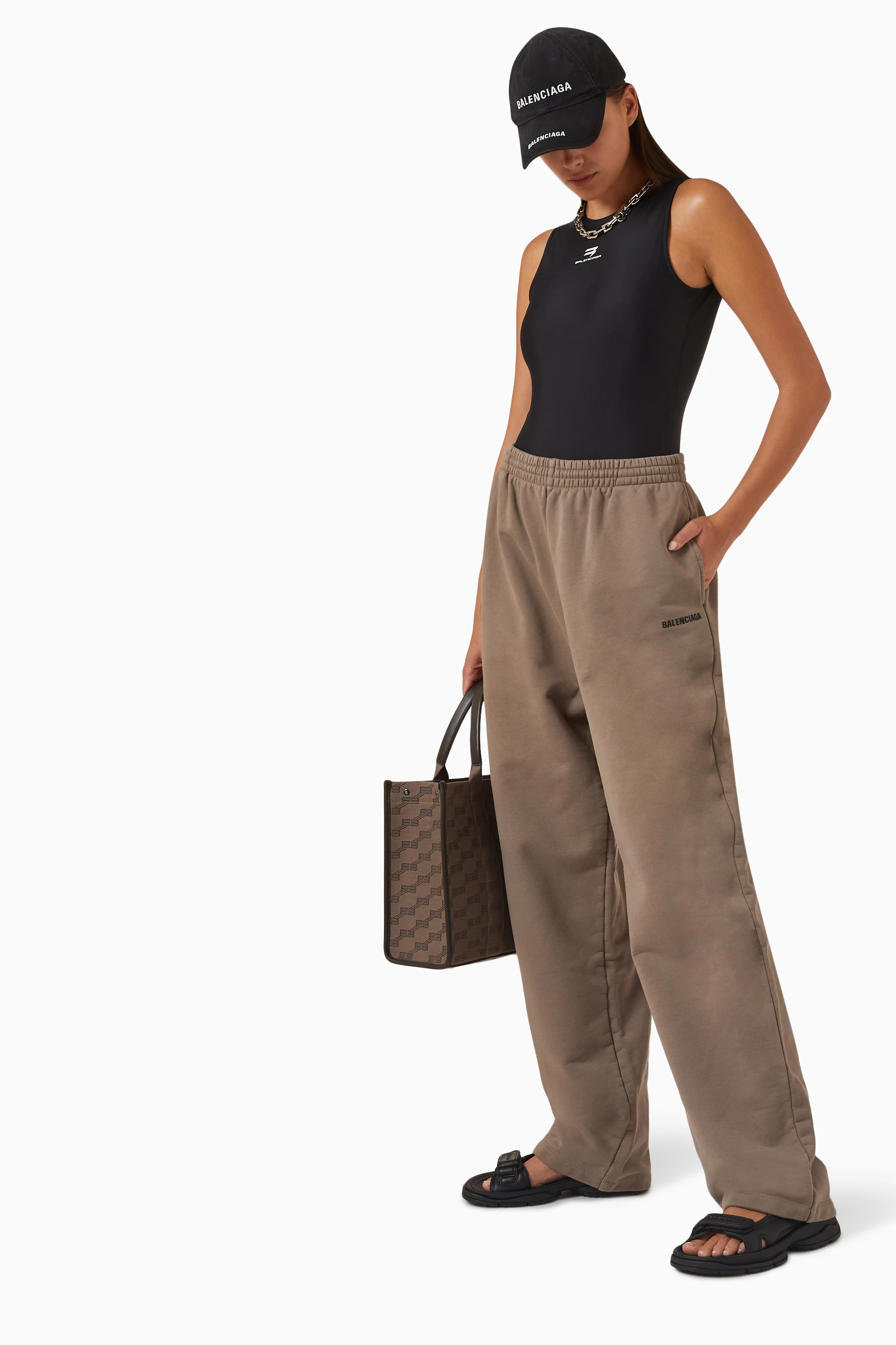 Balenciaga pants womens brown discount