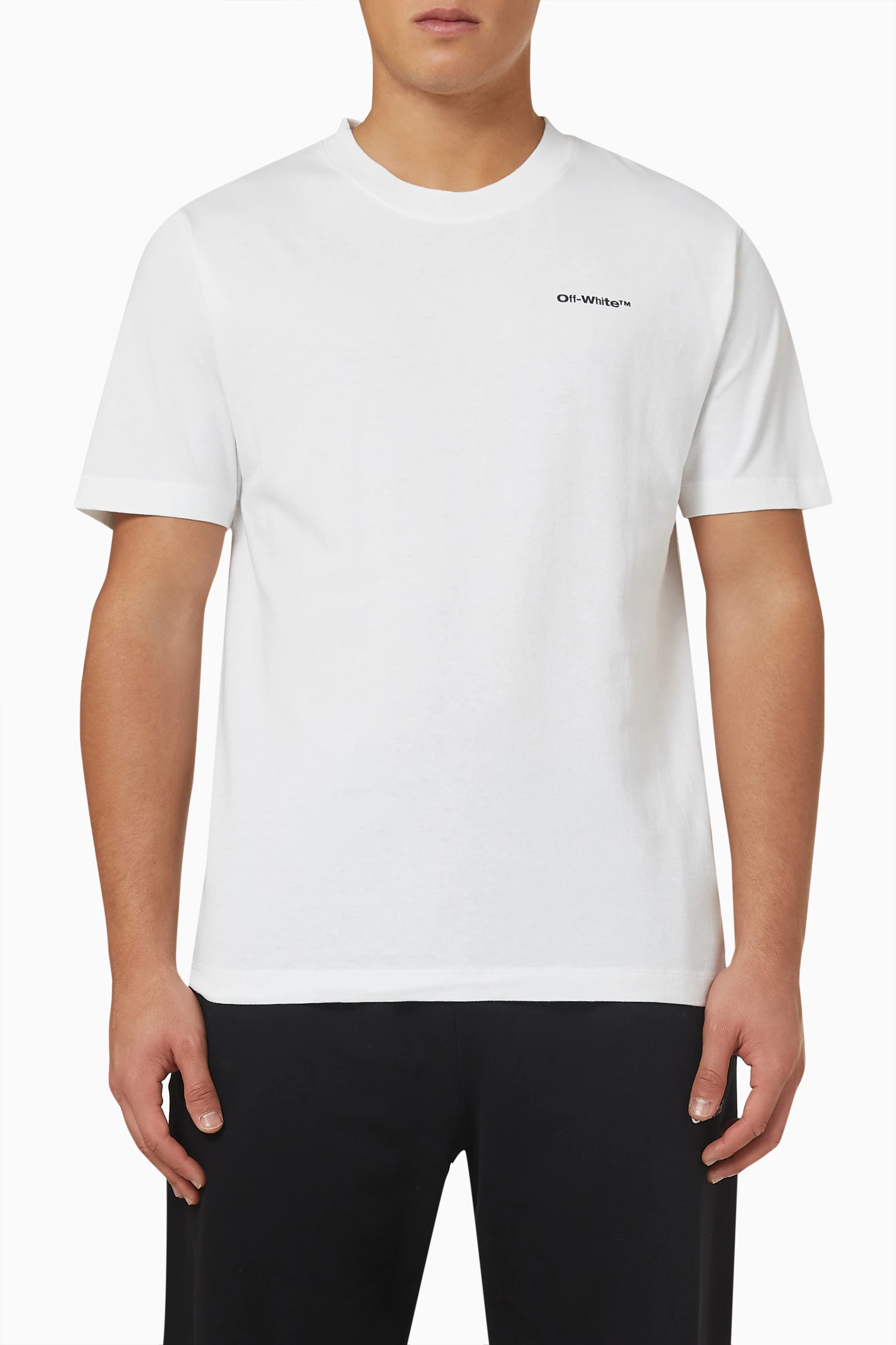 Buy Off White White Wave Outline T shirt in Cotton Jersey for Men