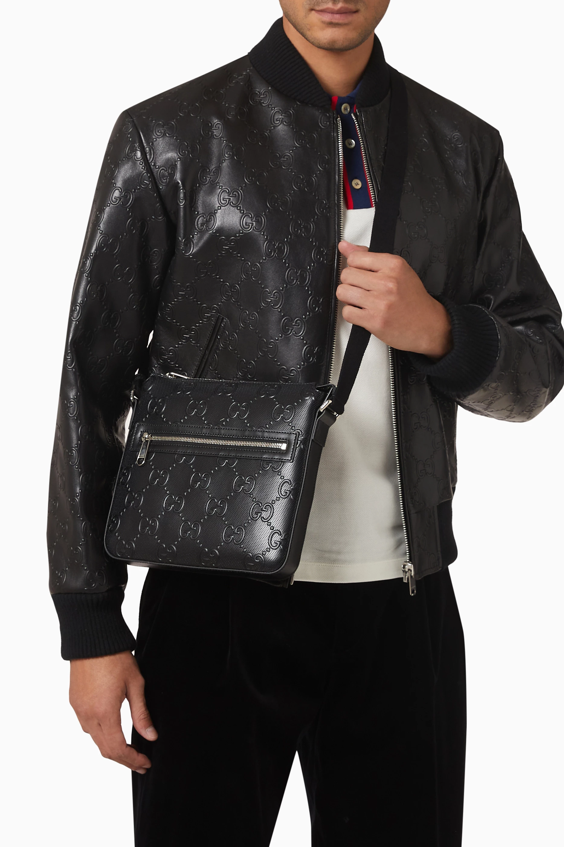 Gucci black signature deals messenger bag