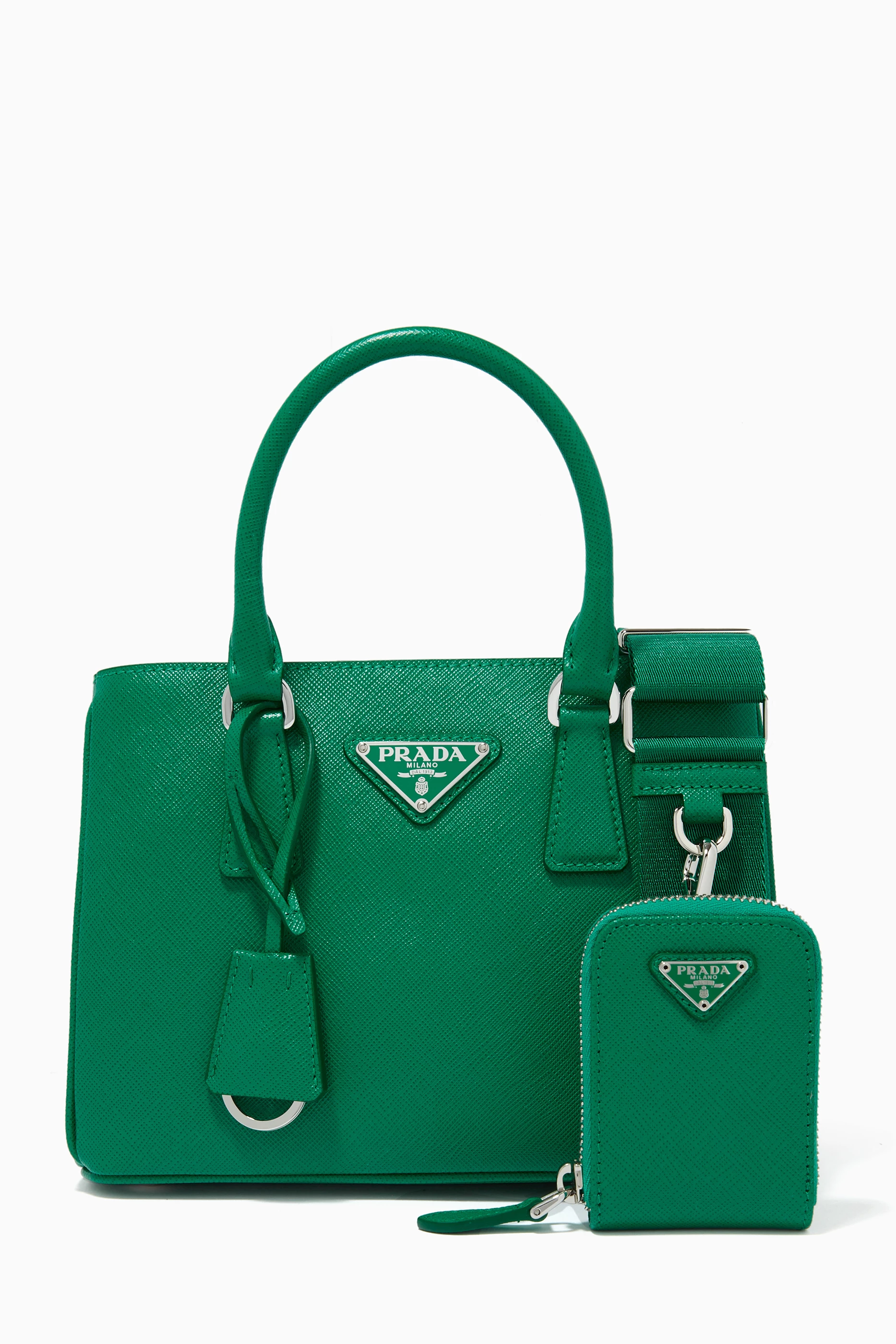 Prada green tote on sale