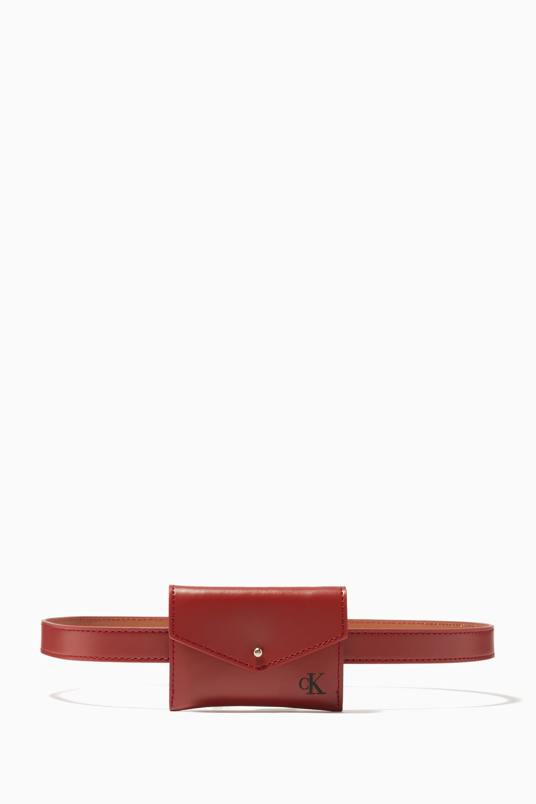 Calvin klein red leather handbag new arrivals