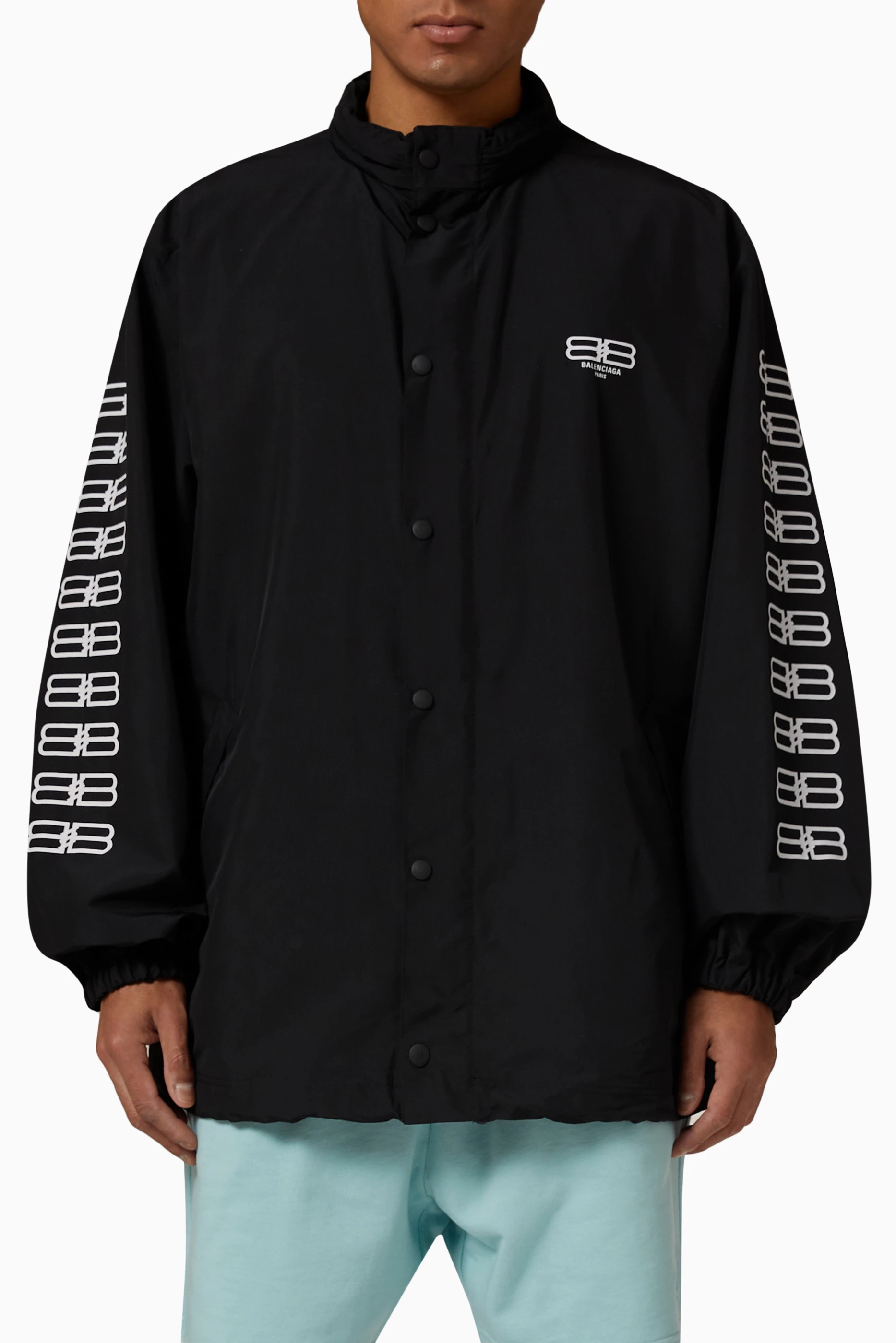 Balenciaga windbreaker best sale mens black