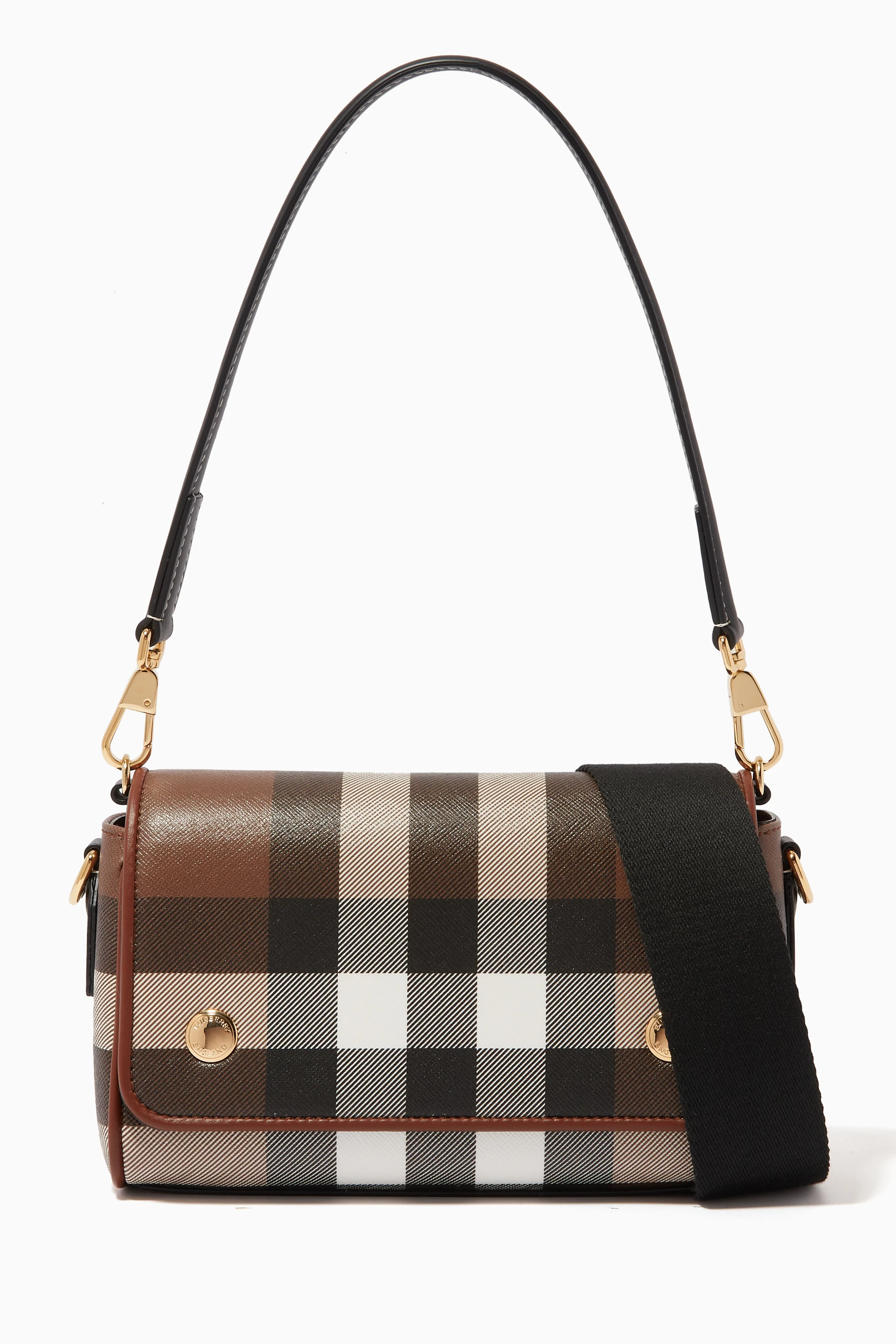 Buy Burberry Brown Dorset Check Crossbody Bag in Canvas for Women