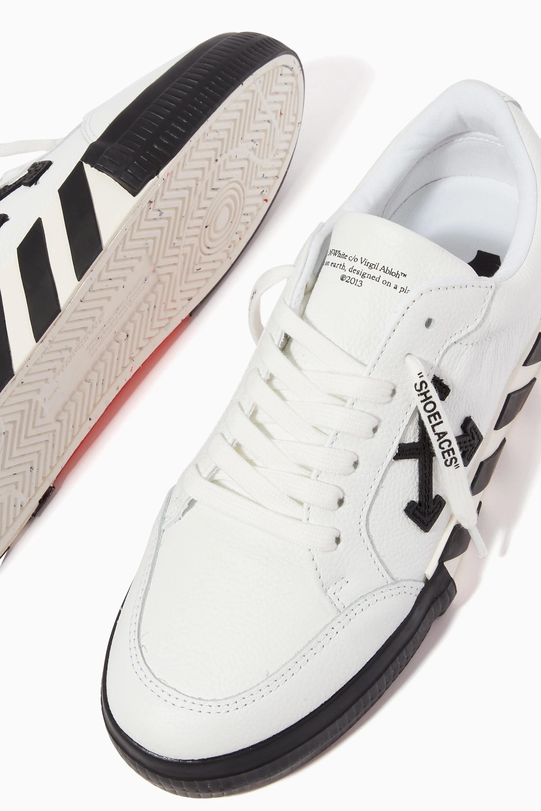 Buy Off White White Low Vulcanized Sneakers in Calf Leather for