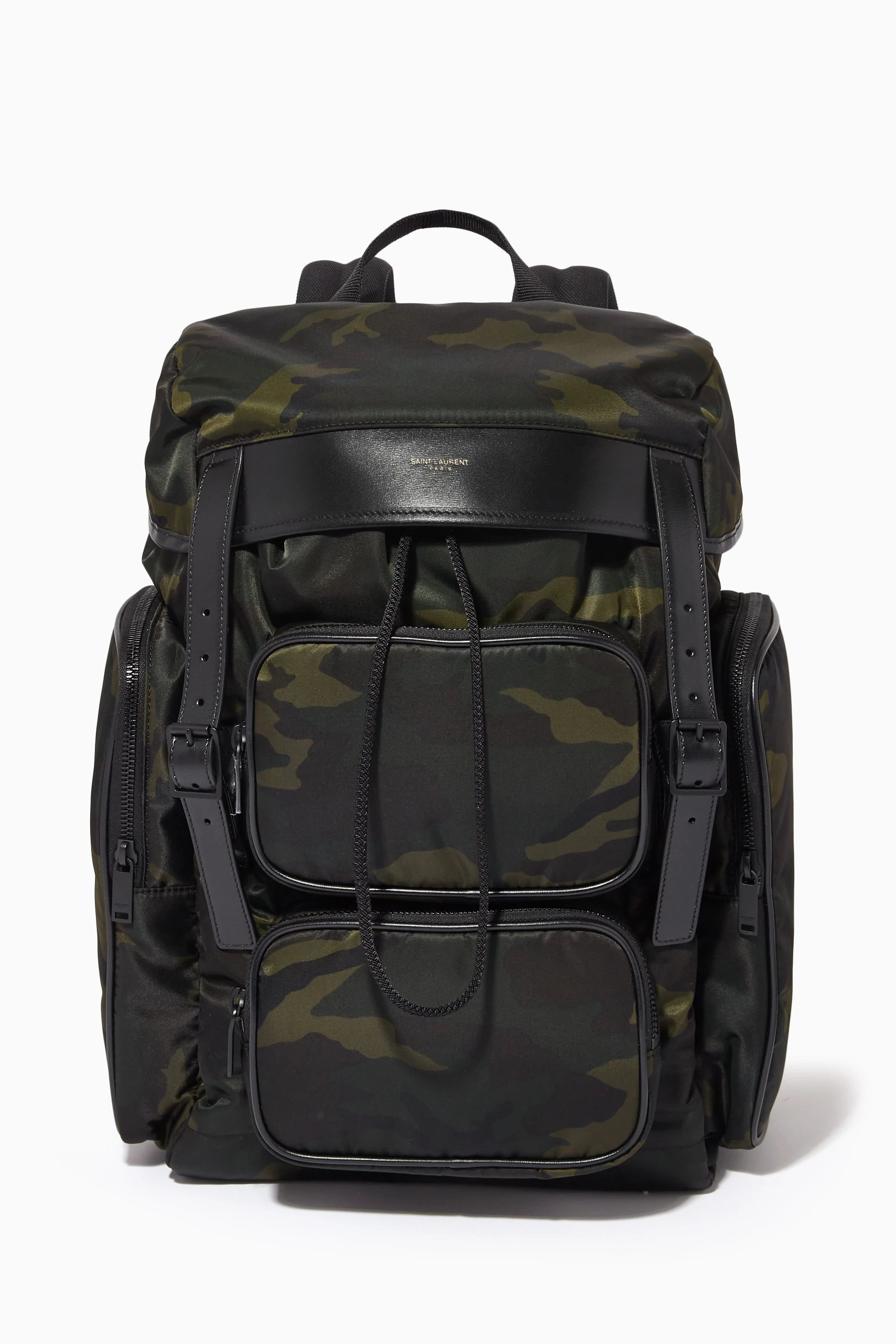 Saint laurent camo discount backpack
