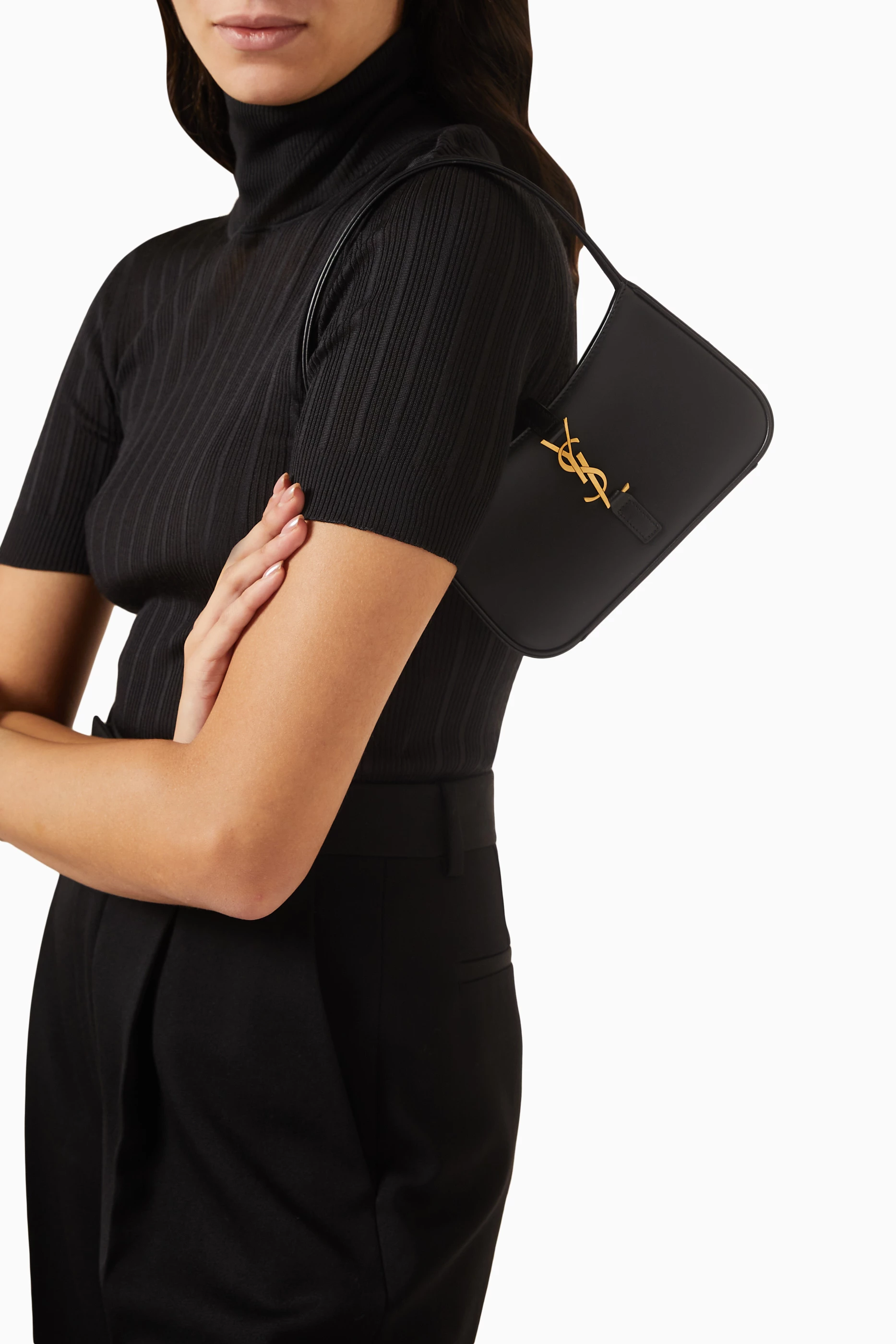 Saint Laurent | Women Mini Le 5 À 7 Leather Shoulder Bag Black Unique