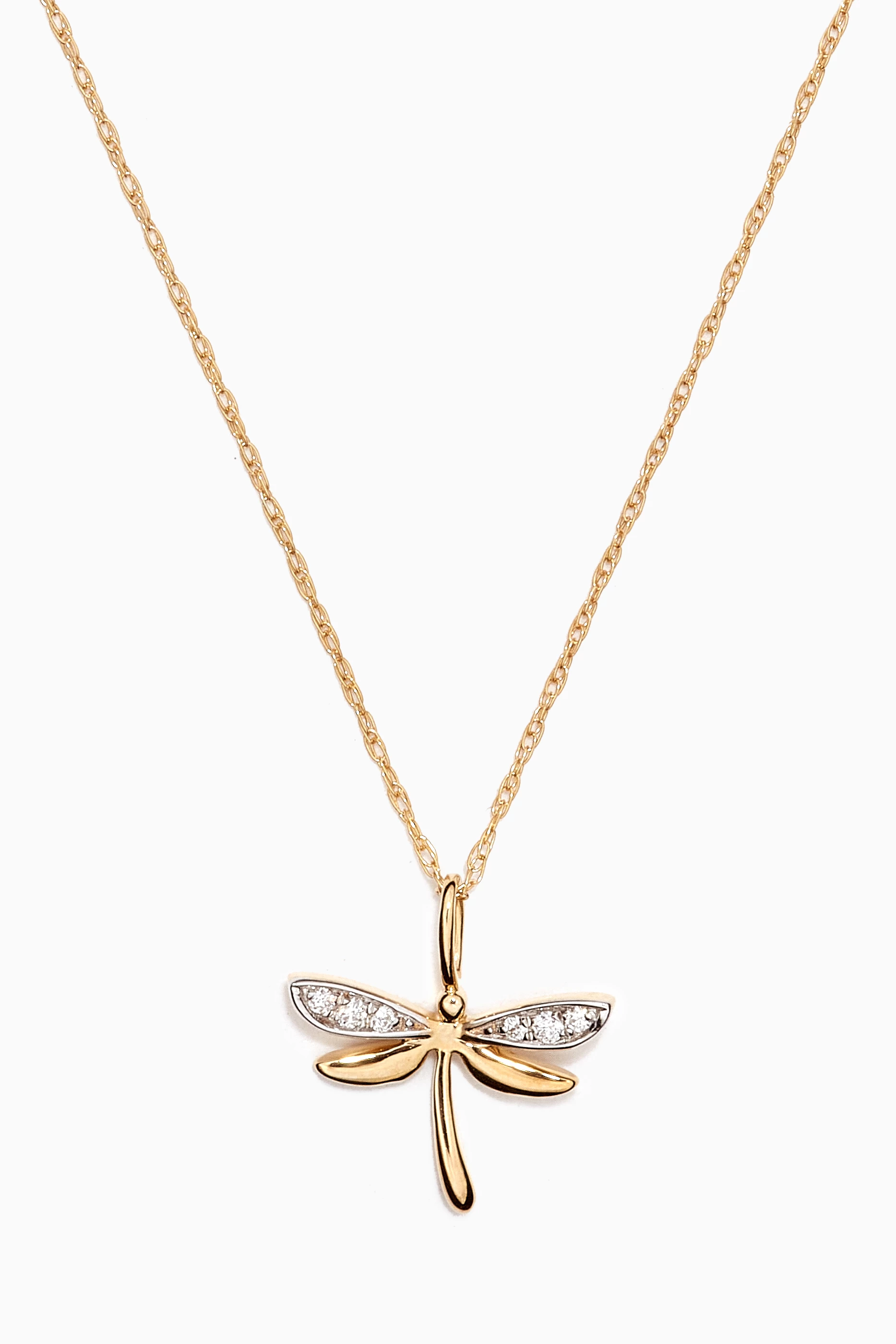 Diamond dragonfly top pendant
