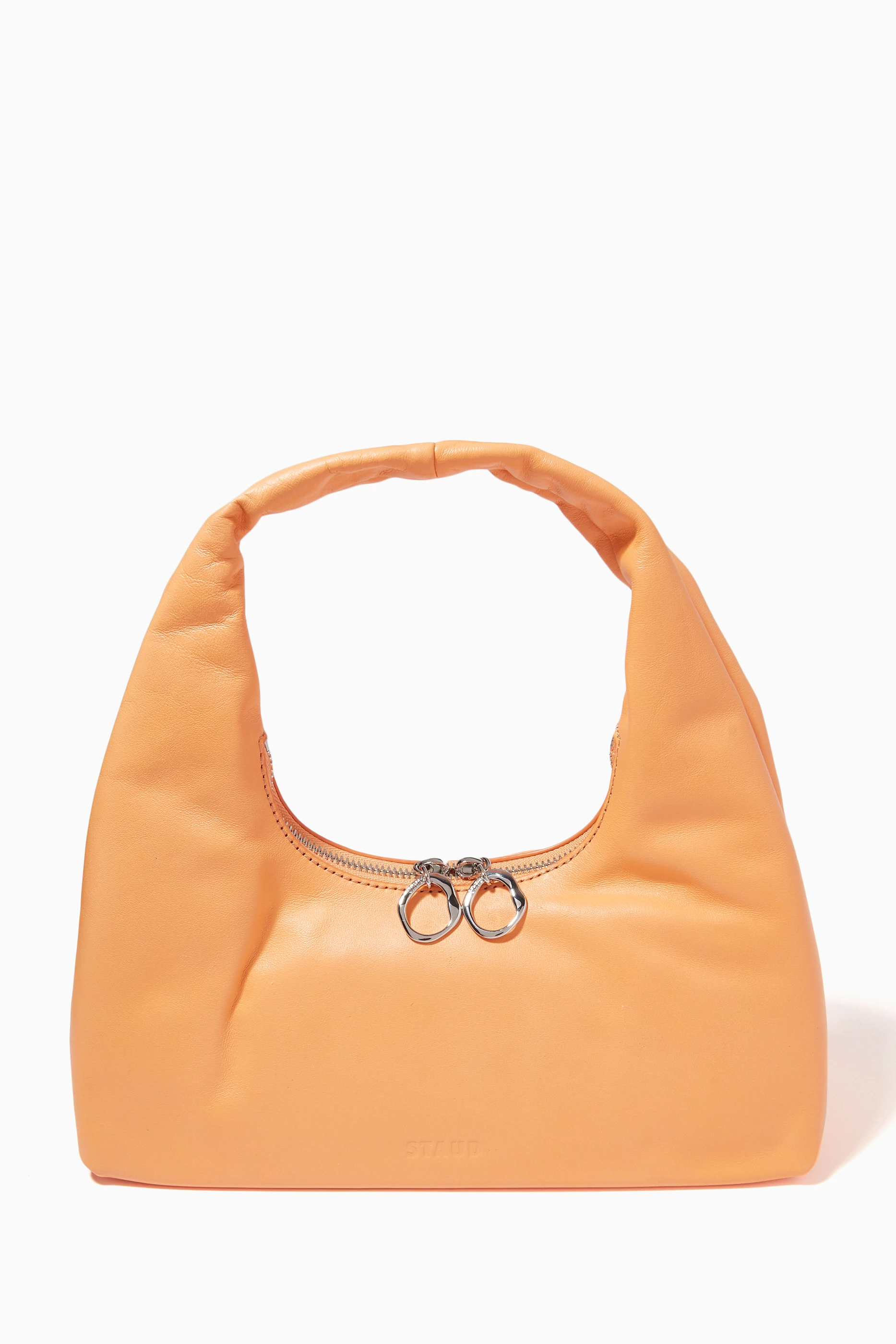 Orange leather deals shoulder bag