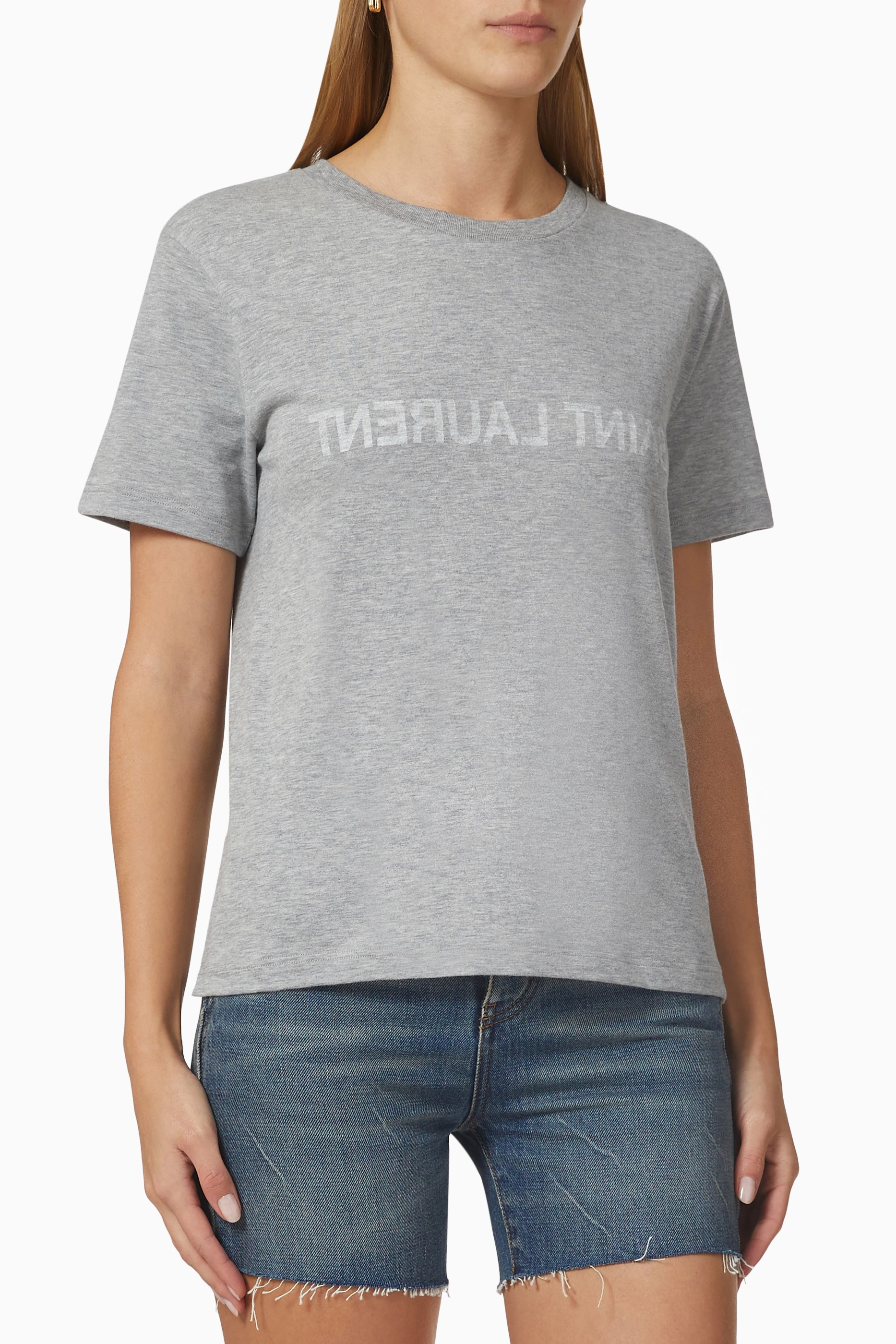 Grey saint laurent t shirt store