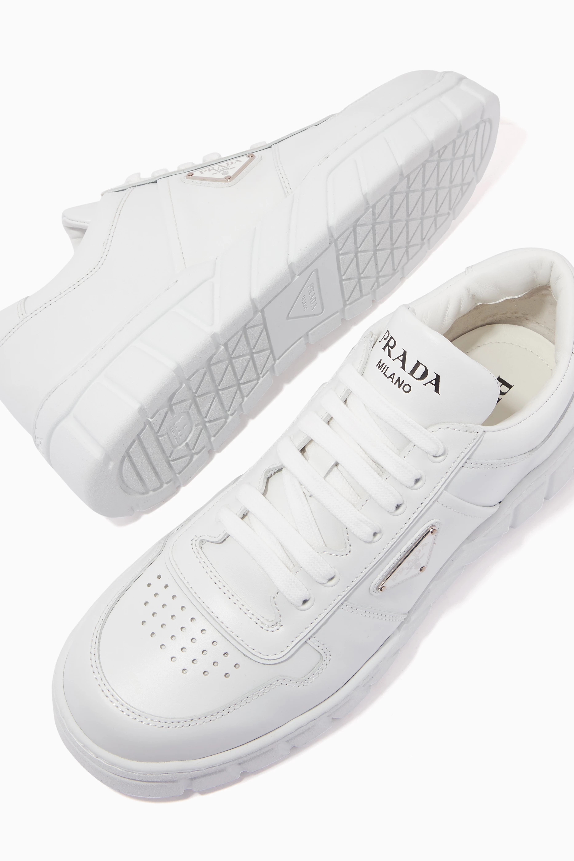 Prada all white sneakers outlet