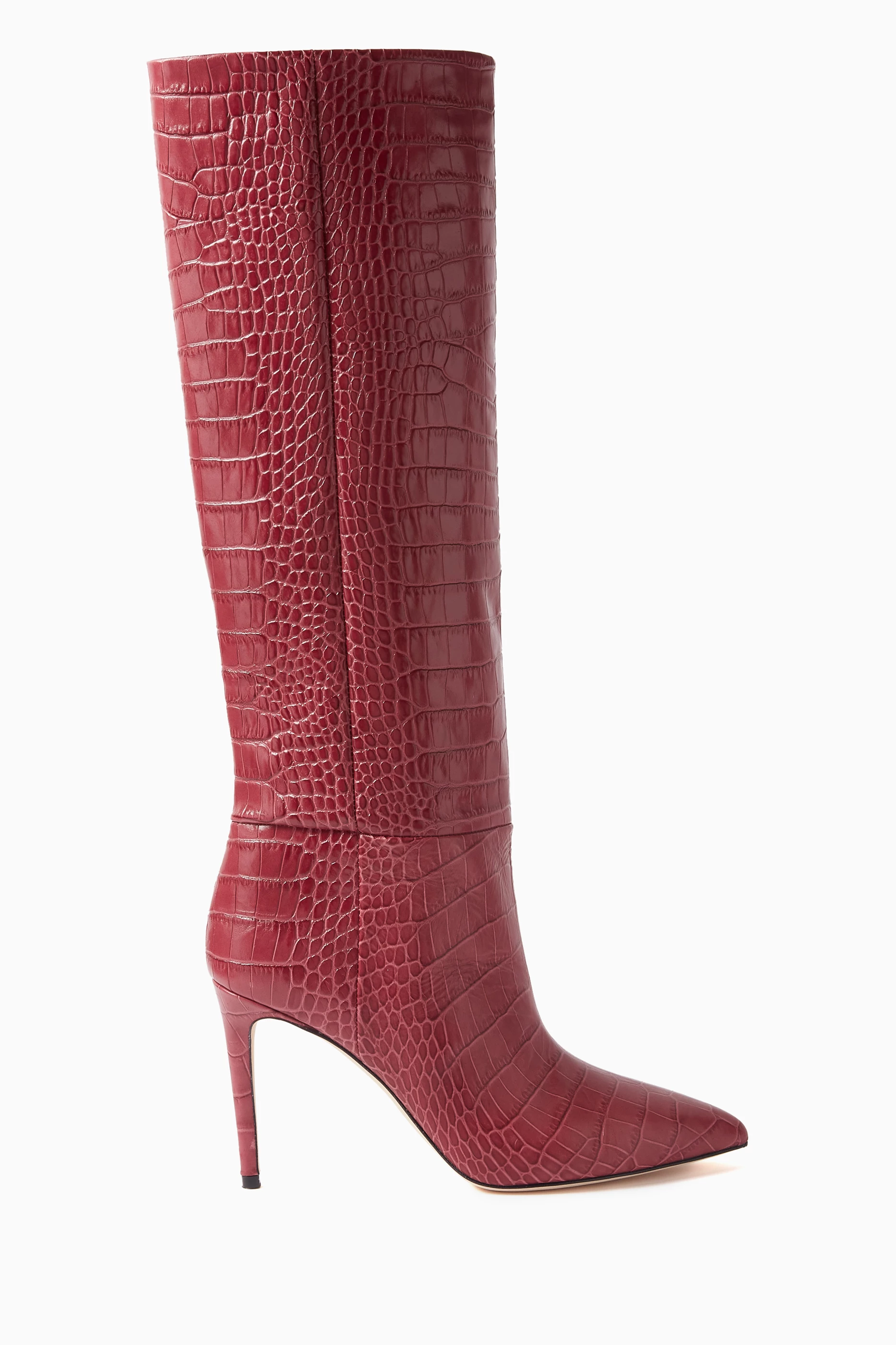 Burgundy outlet croc boots