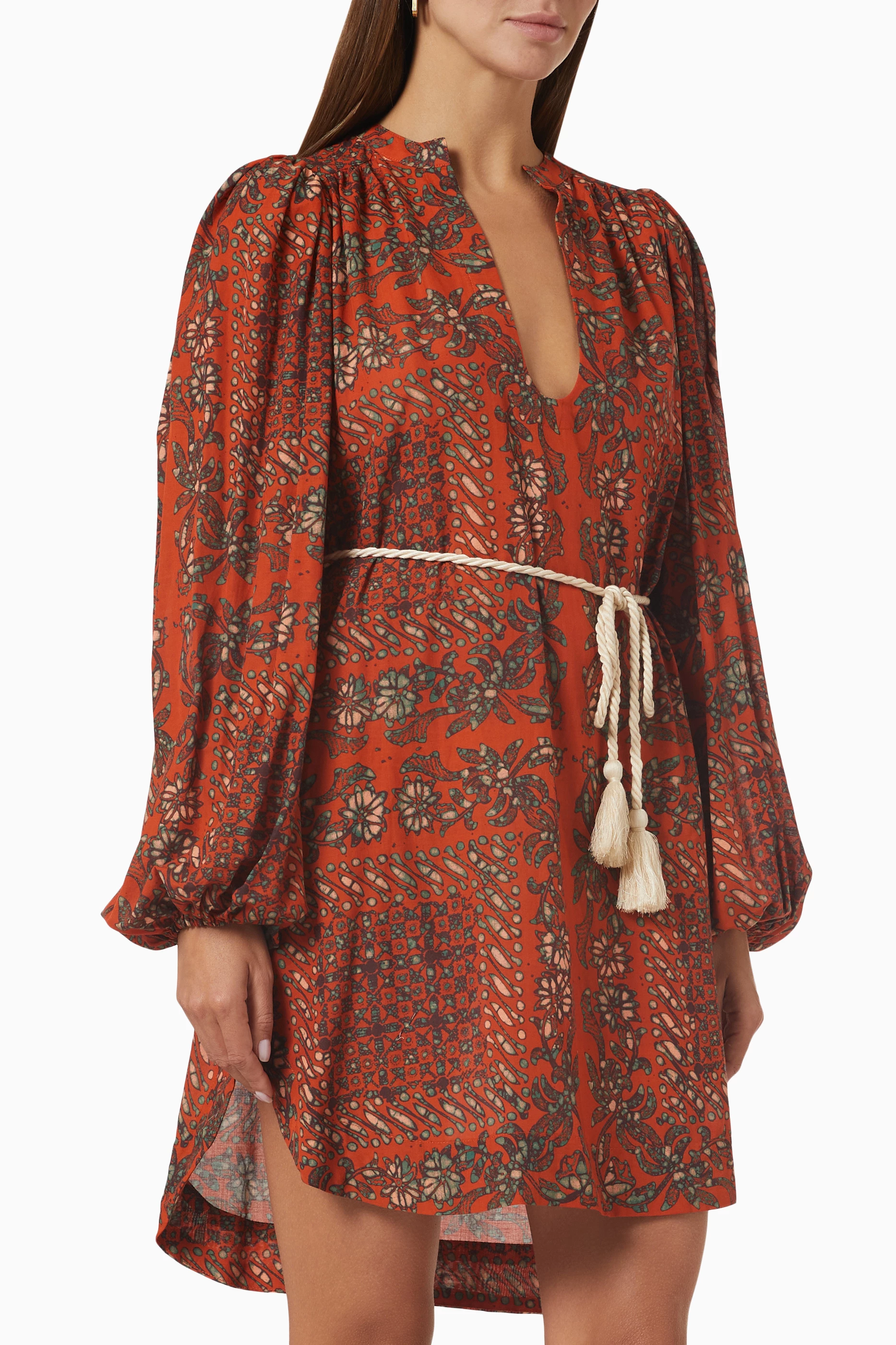 Buy Ulla Johnson Red Nerissa Cover up Dress in Cotton for Women in