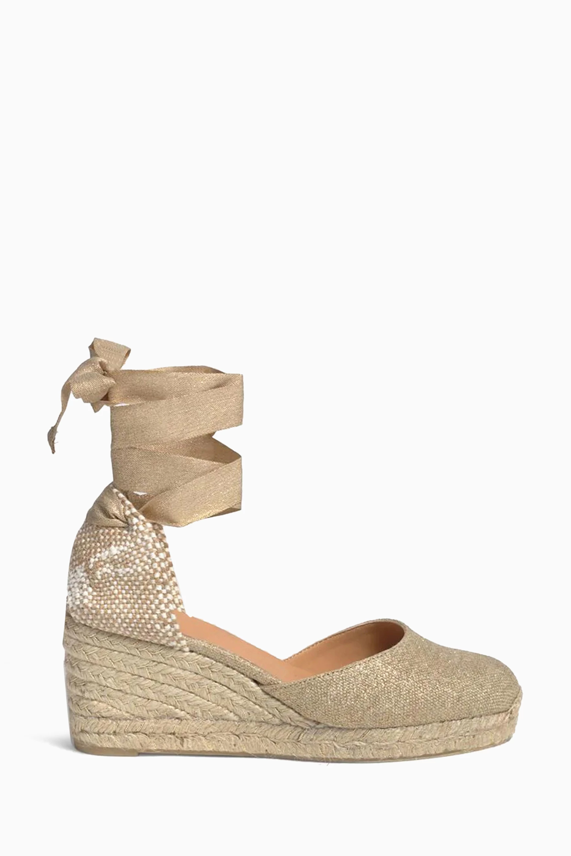 Buy Casta er Gold Carina 60 Wedge Espadrilles in Linen for Women