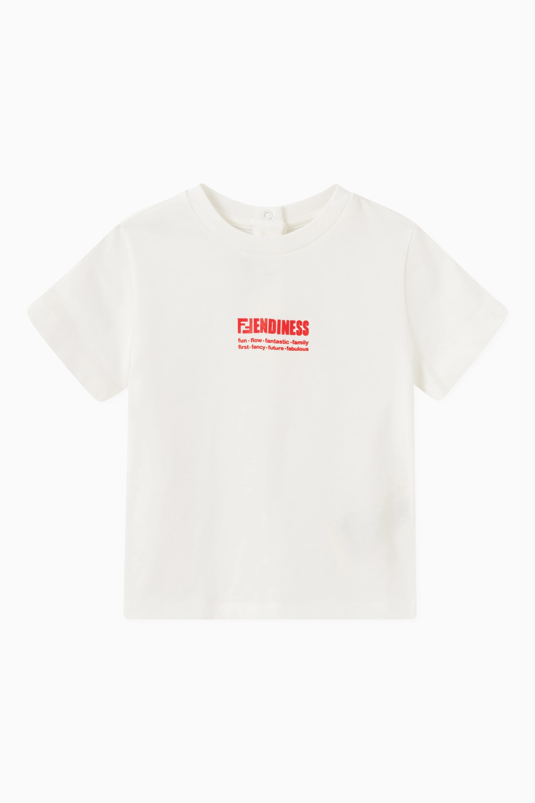 Buy Fendi White Fendiness Logo T shirt in Cotton Jersey for UNISEX