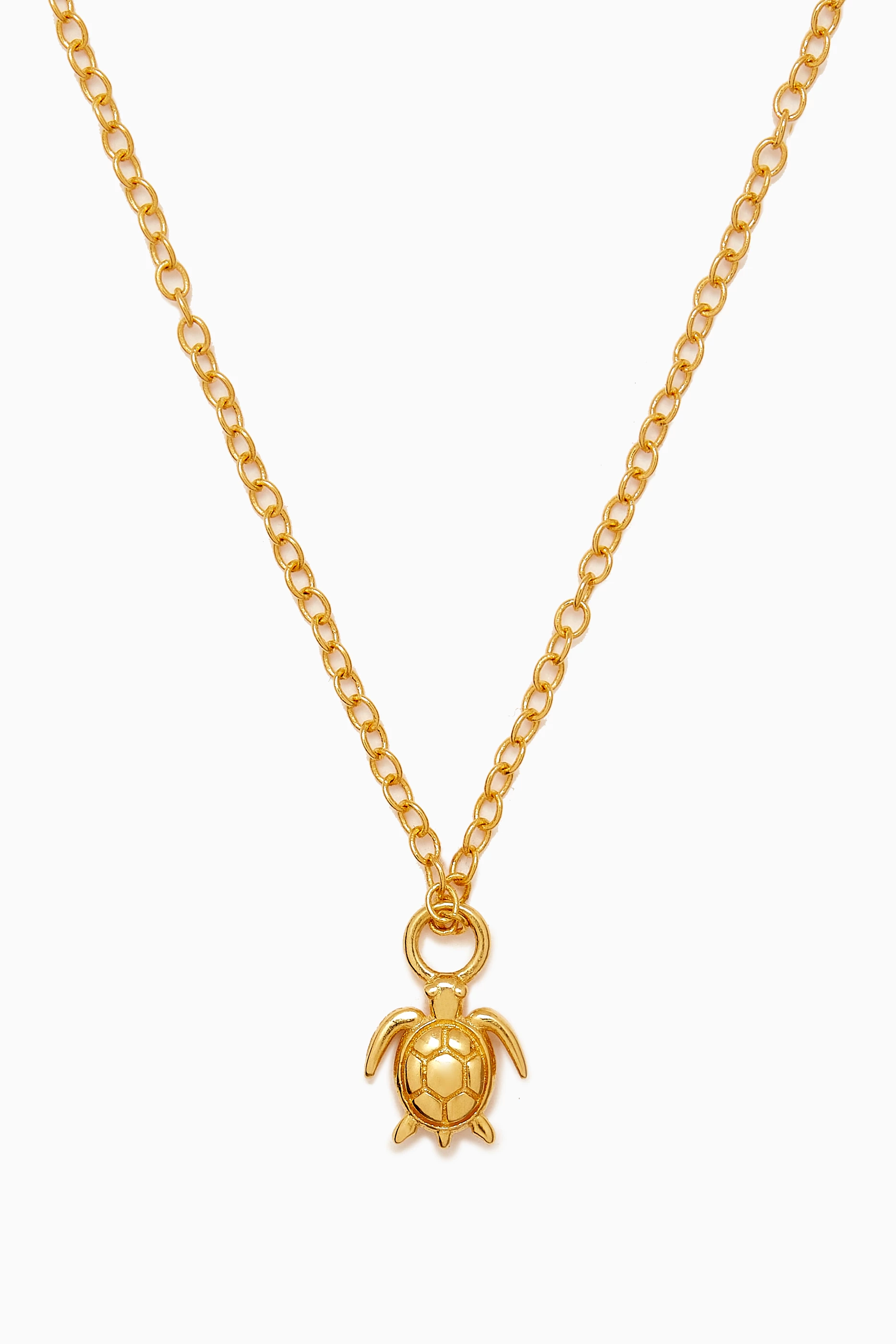 Buy Wilhelmina Garcia Gold Skinny Petite Turtle Necklace in 18kt Gold plated Metal for Women in UAE Ounass