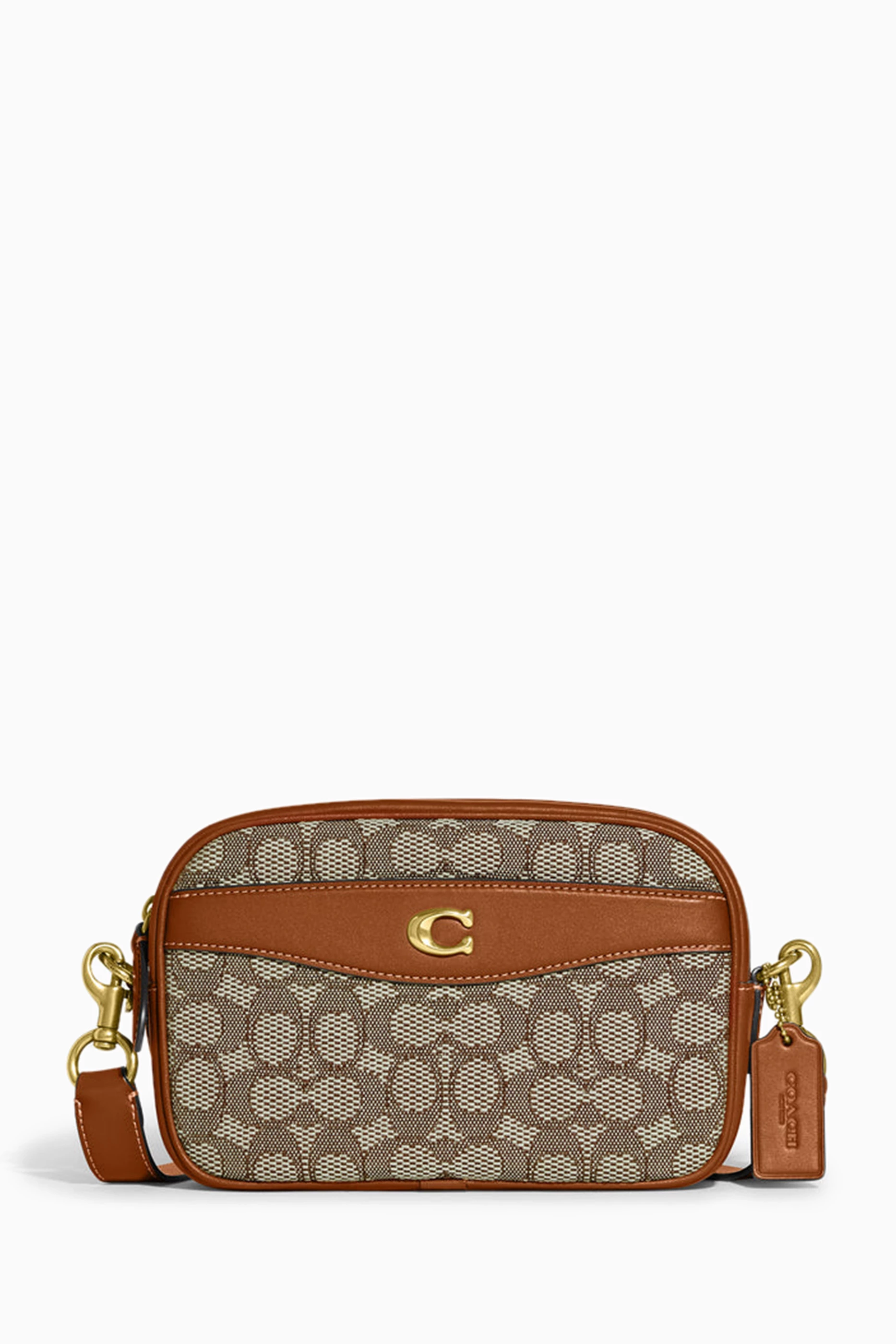 Camera bag in signature leather on sale