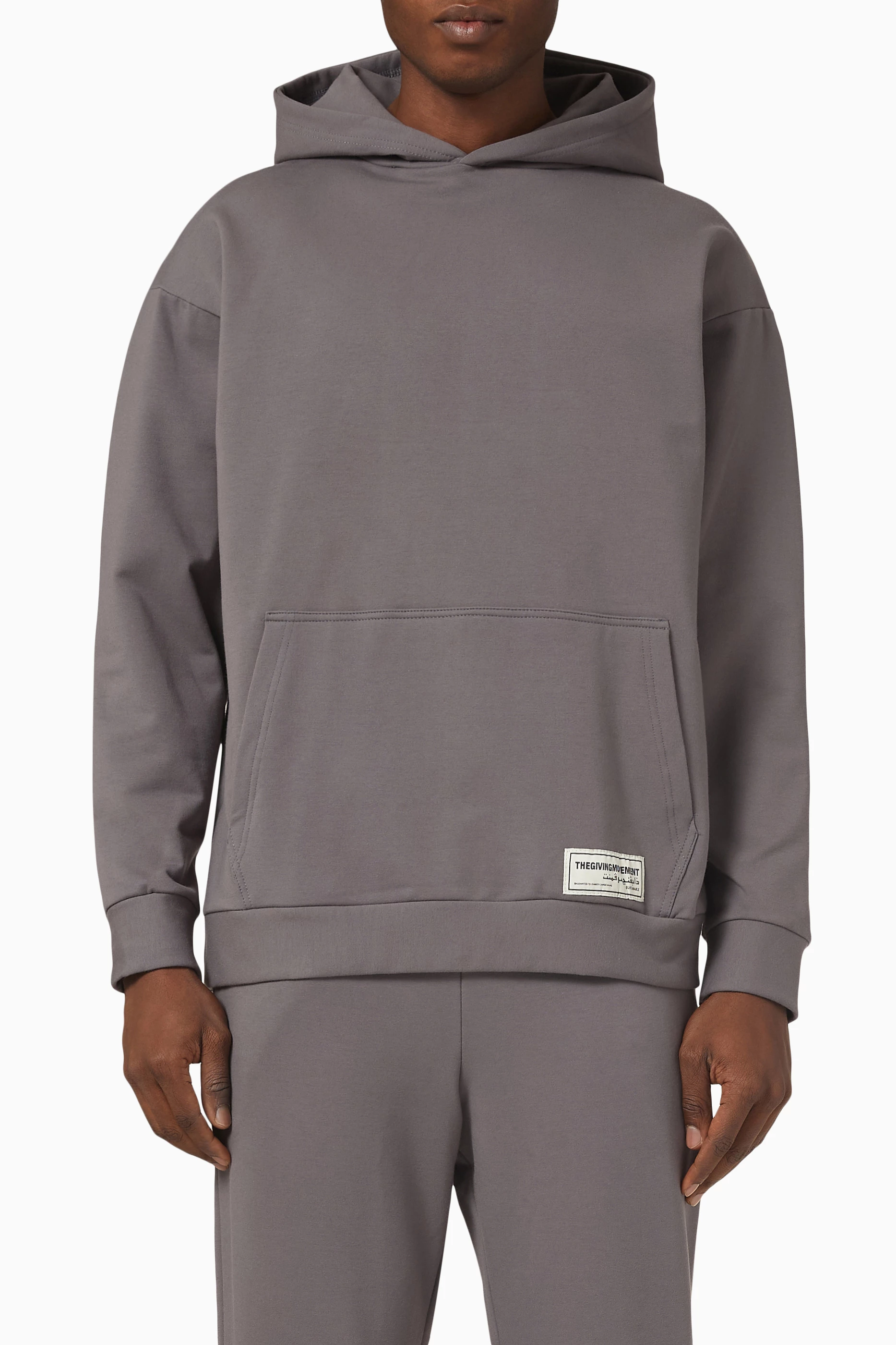 Buy The Giving Movement Grey Lounge Oversized Pocket Hoodie in Organic  Cotton for Men in UAE