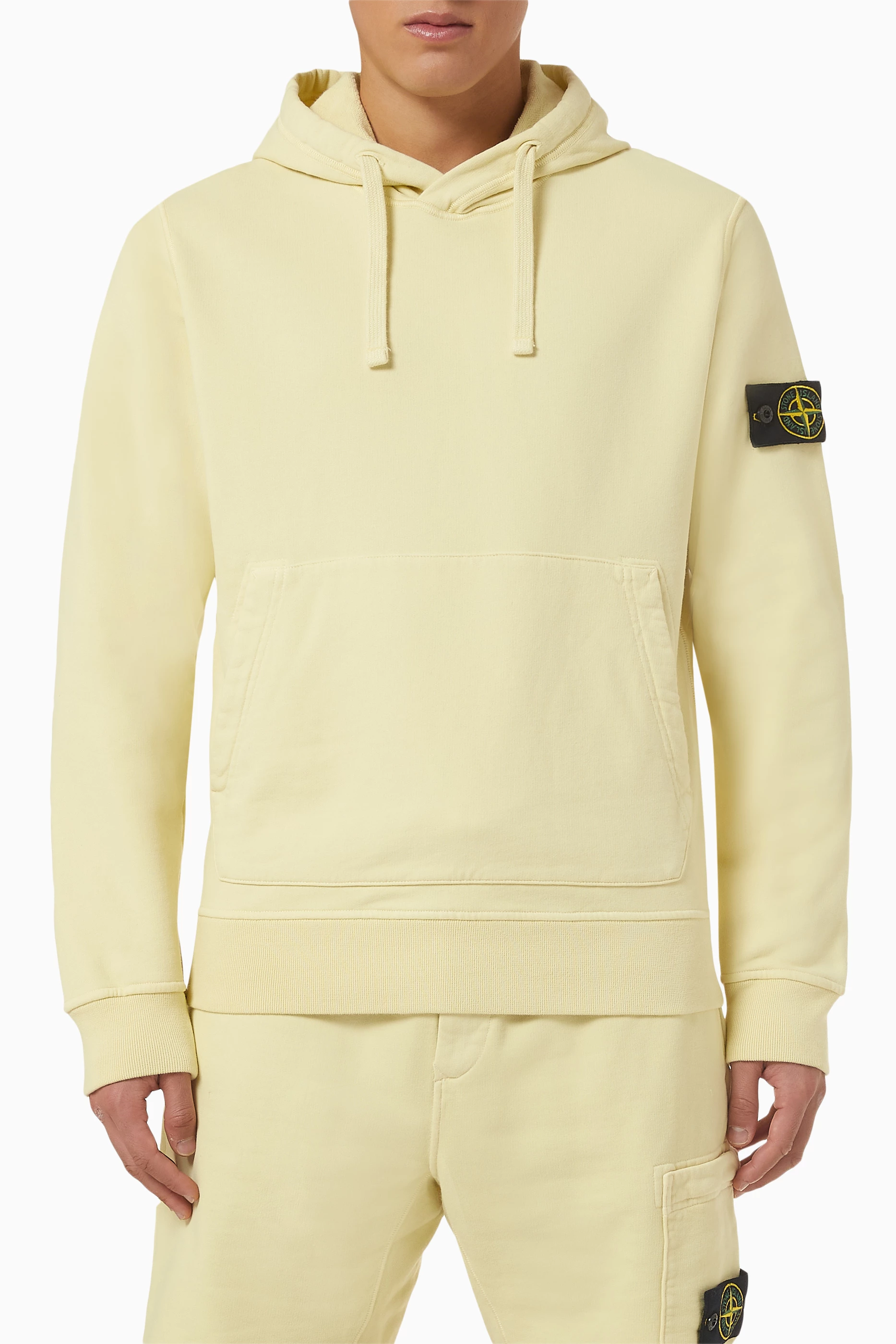 Stone island hoodie yellow discount