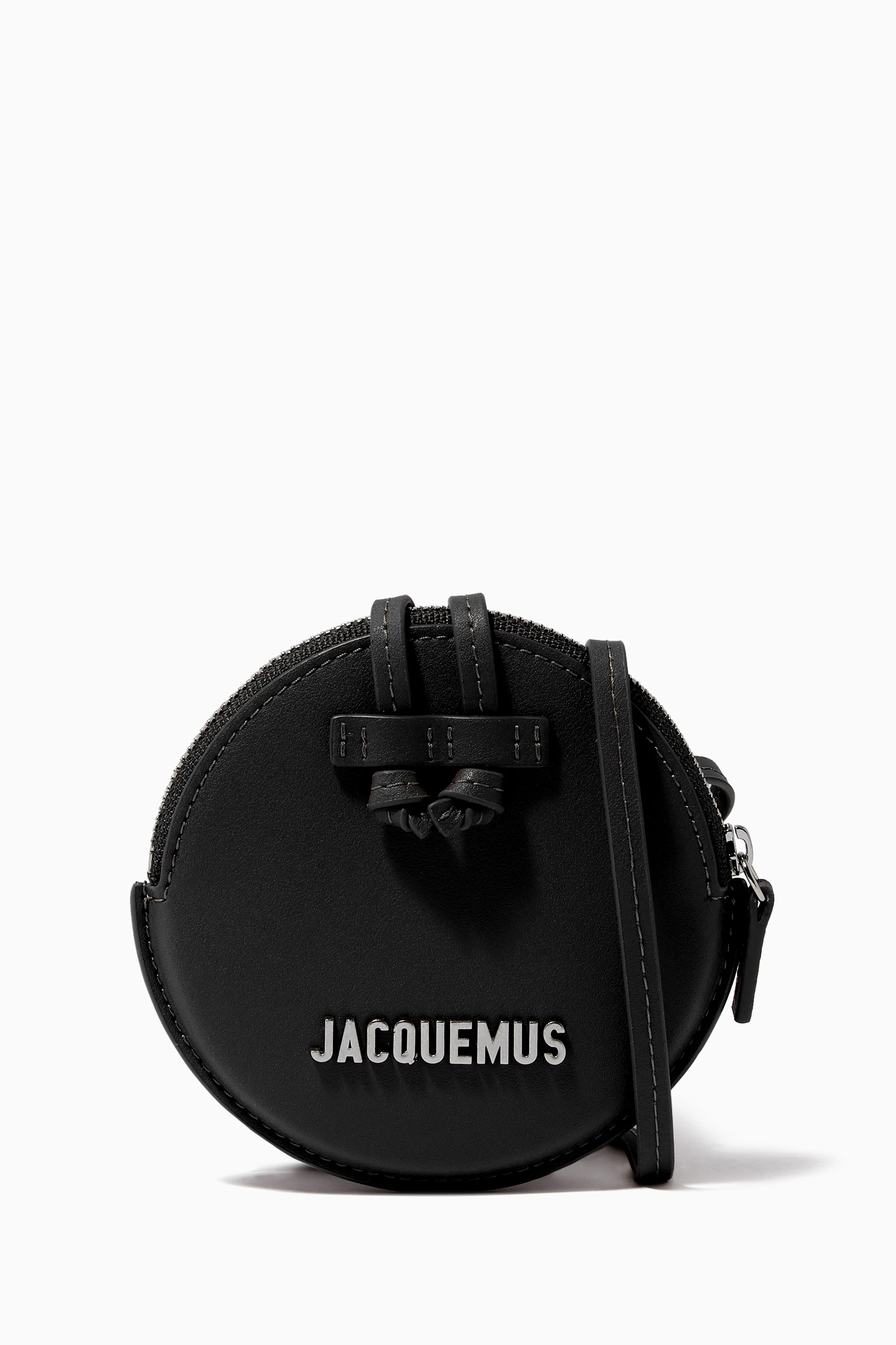 Buy Jacquemus Black Le Pitchou Circle Neck pouch in Leather for Women in UAE Ounass
