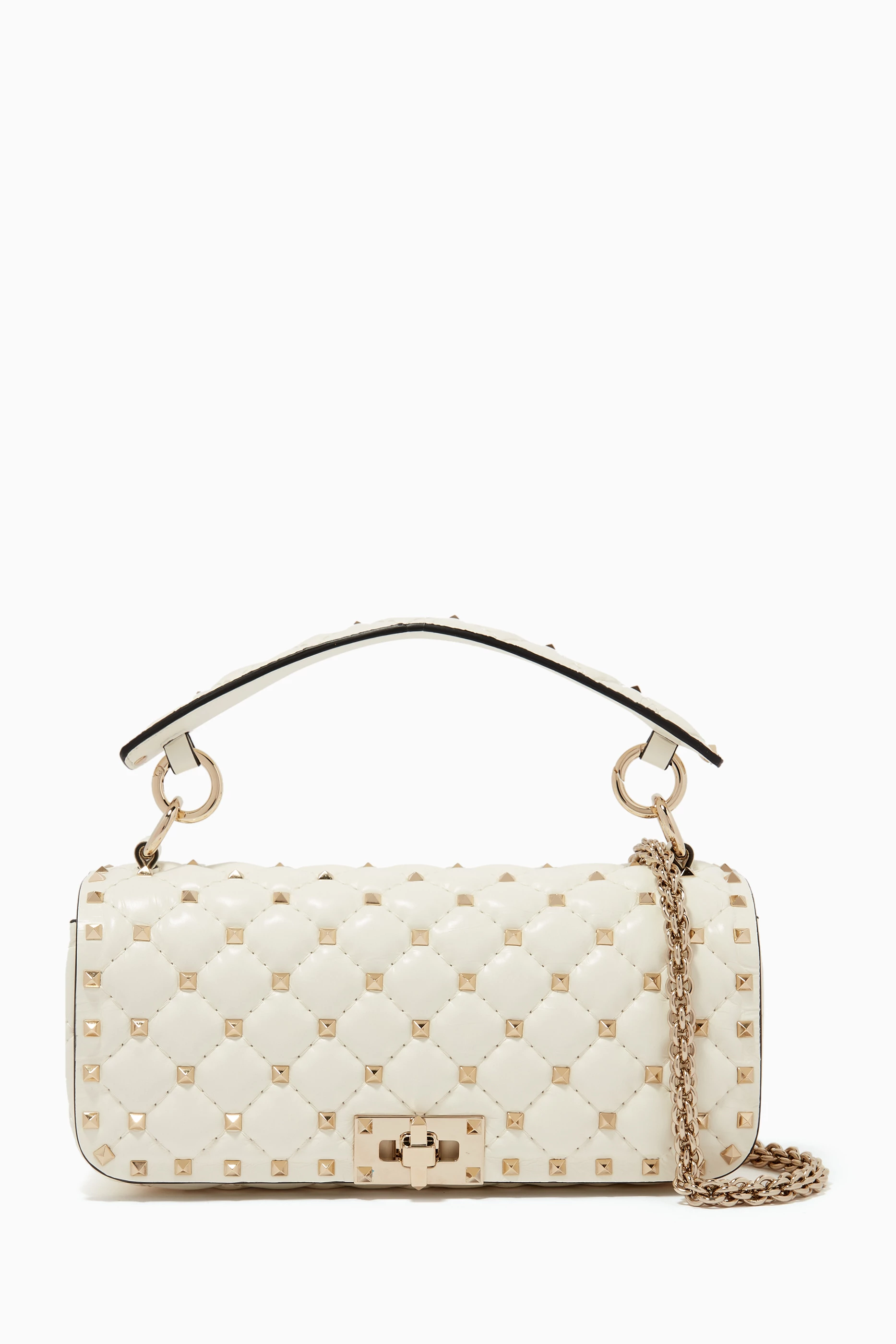 Valentino rockstud cheap spike bag white