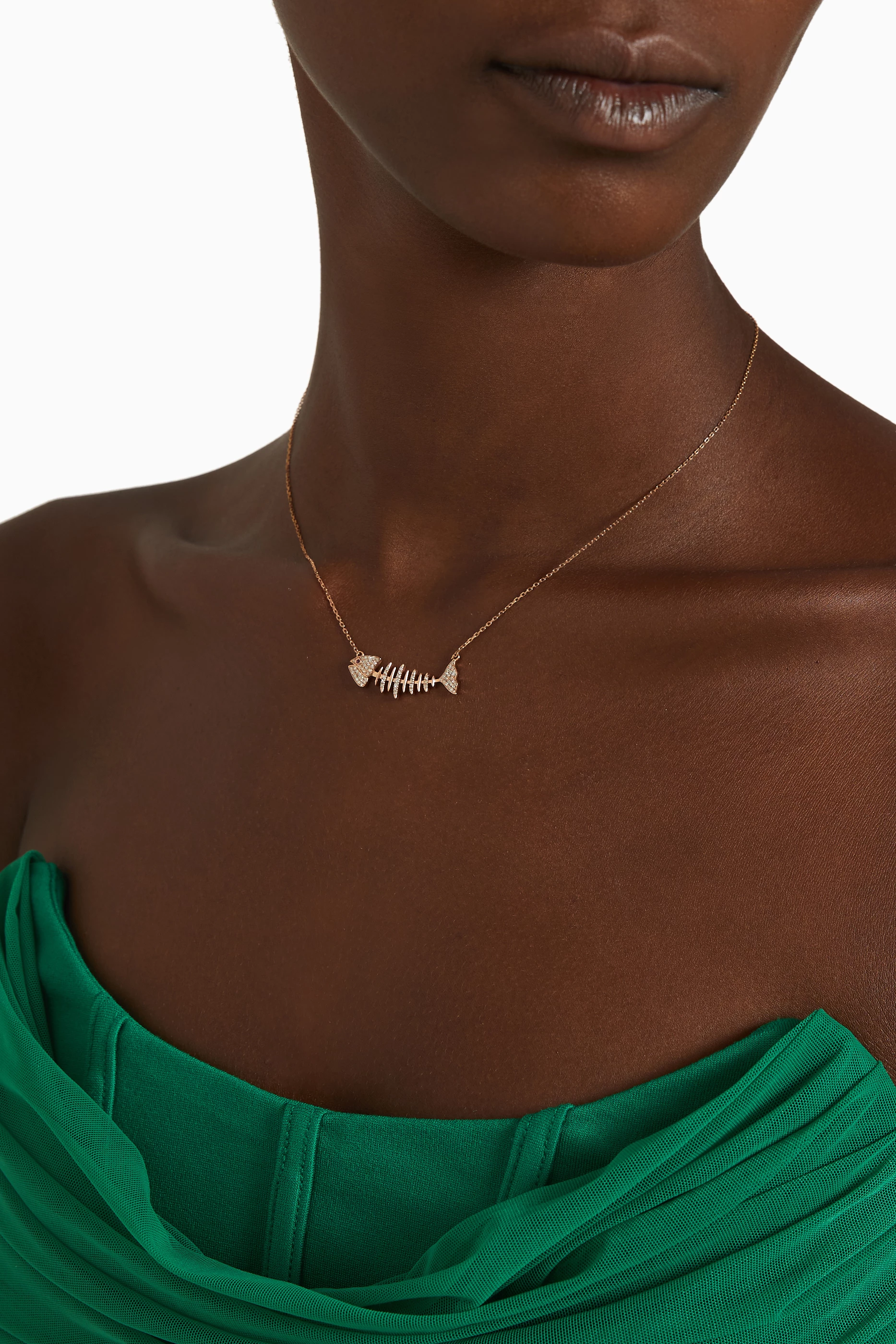 Wishbone necklace gold sale