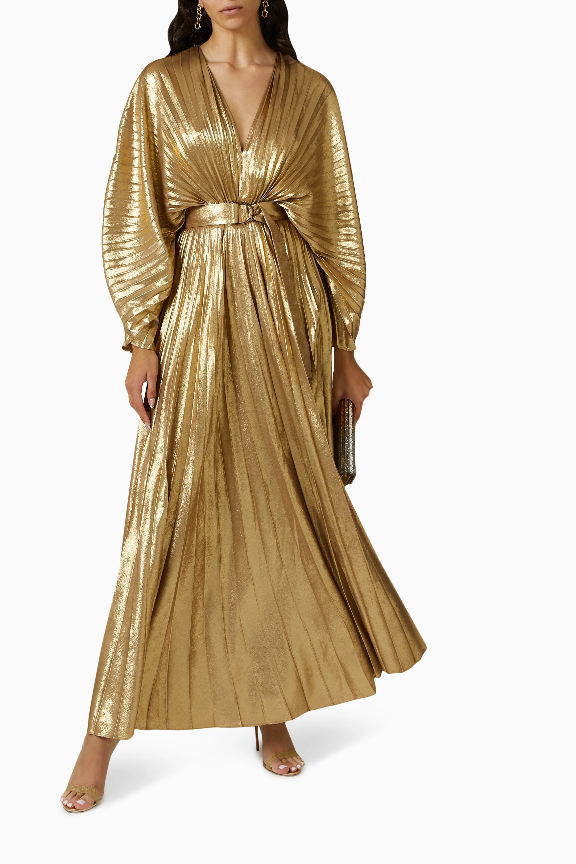 Buy Acler Gold Westover Pleated Maxi Dress for Women in UAE Ounass