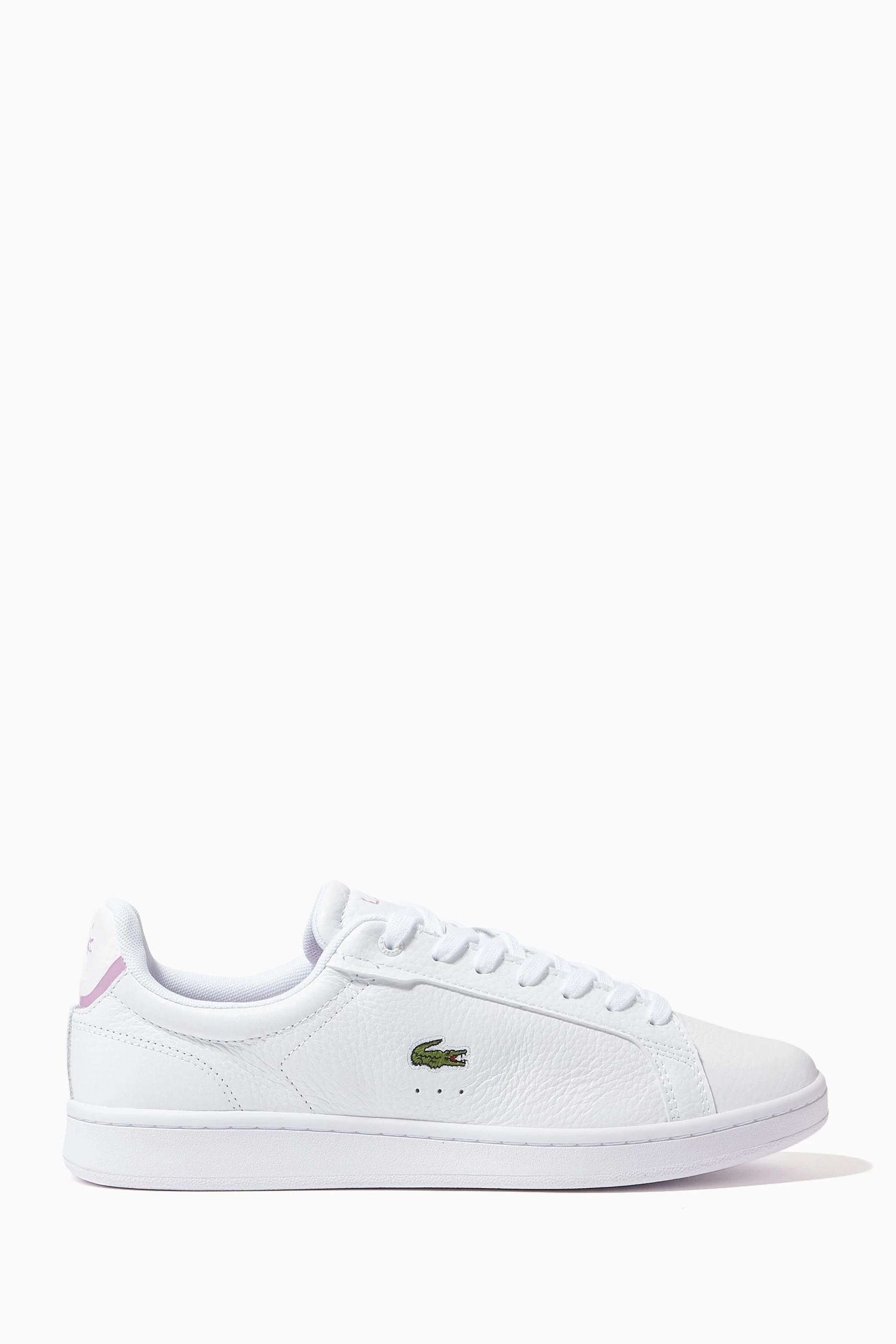 Buy Lacoste White Carnaby Pro Sneakers in Pebbled Leather for Women in UAE Ounass