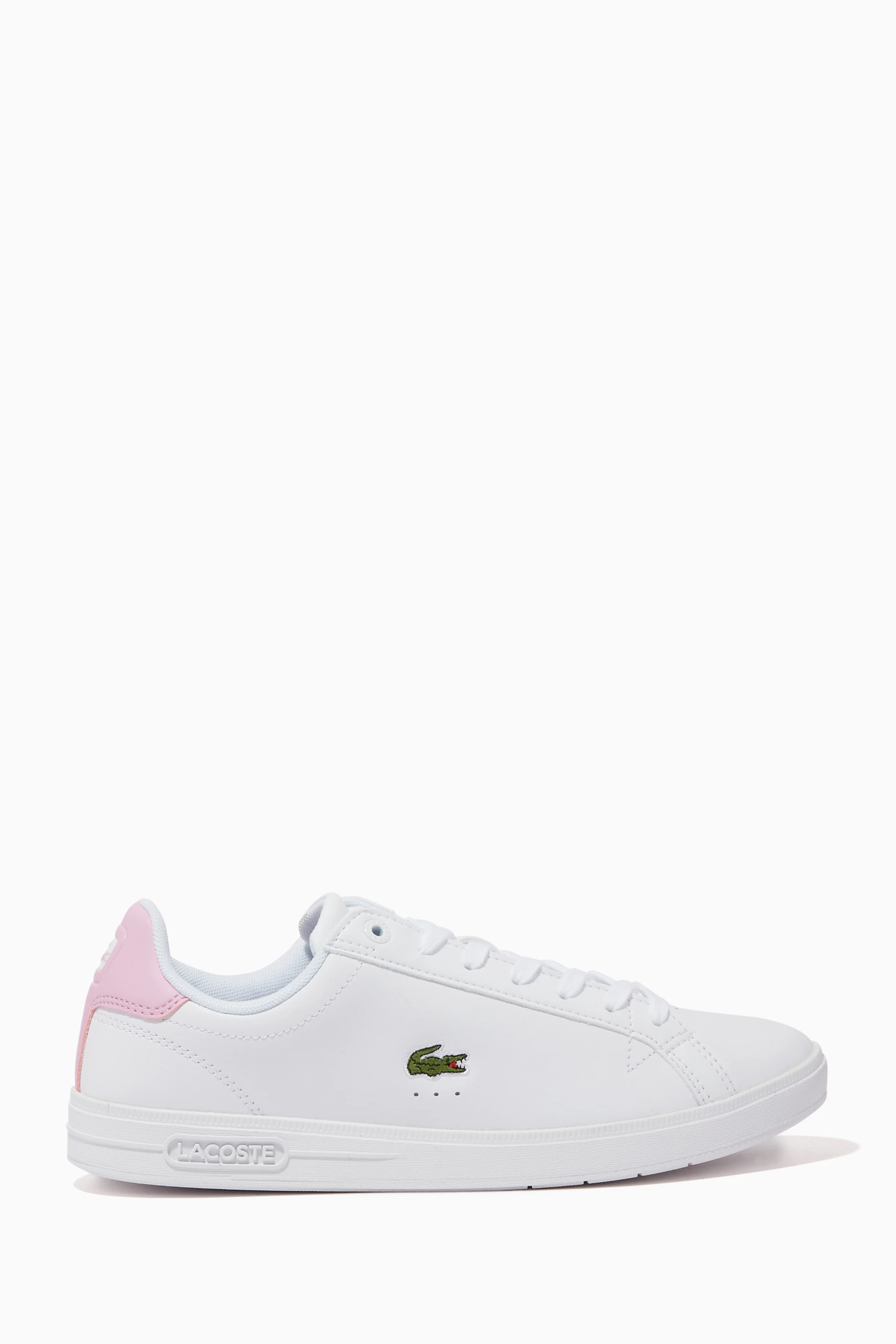 Buy Lacoste White Graduate Pro Sneakers in Leather for Women in