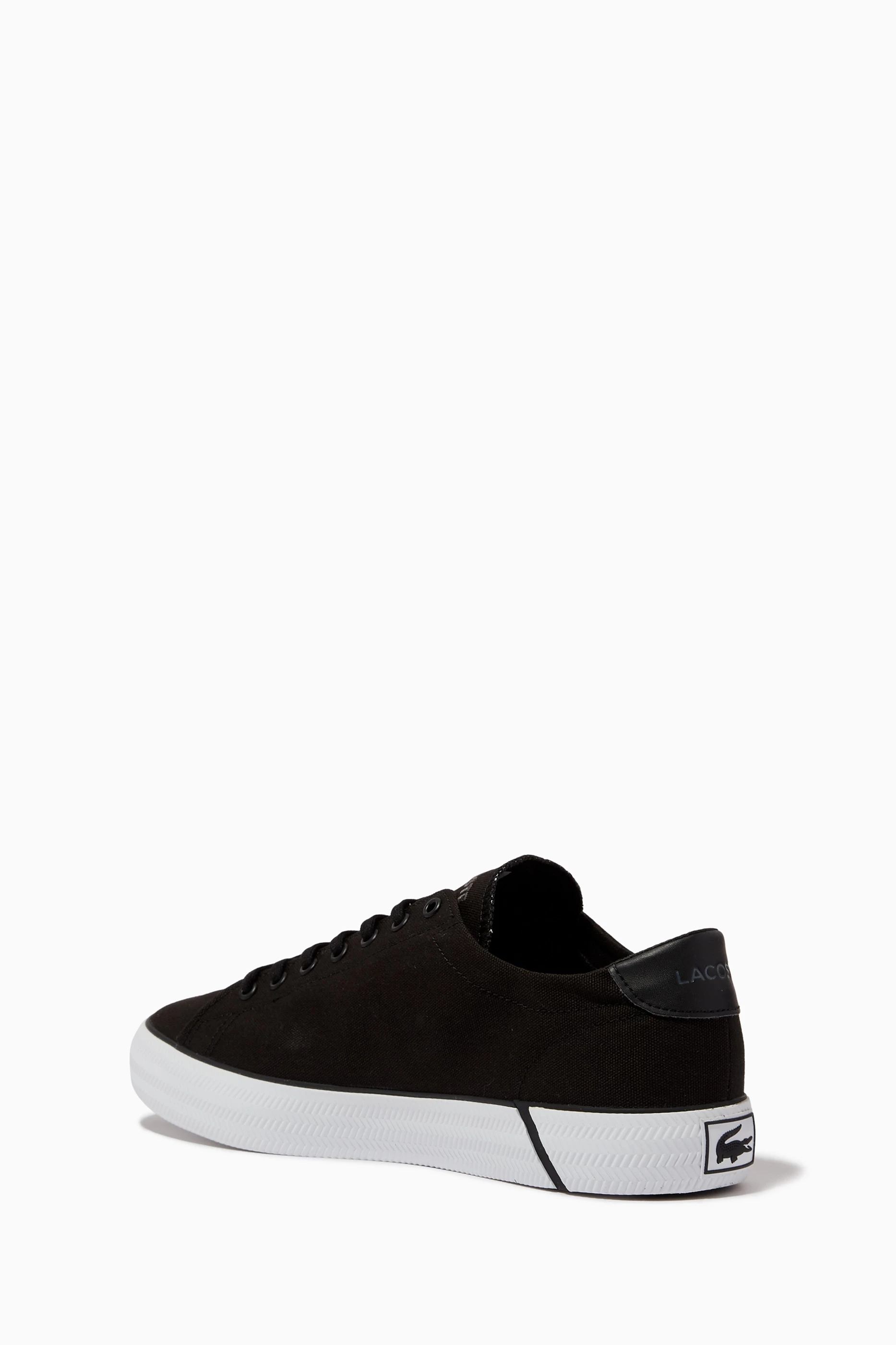 Buy Lacoste Black Gripshot Low top Sneakers in Canvas for Men in