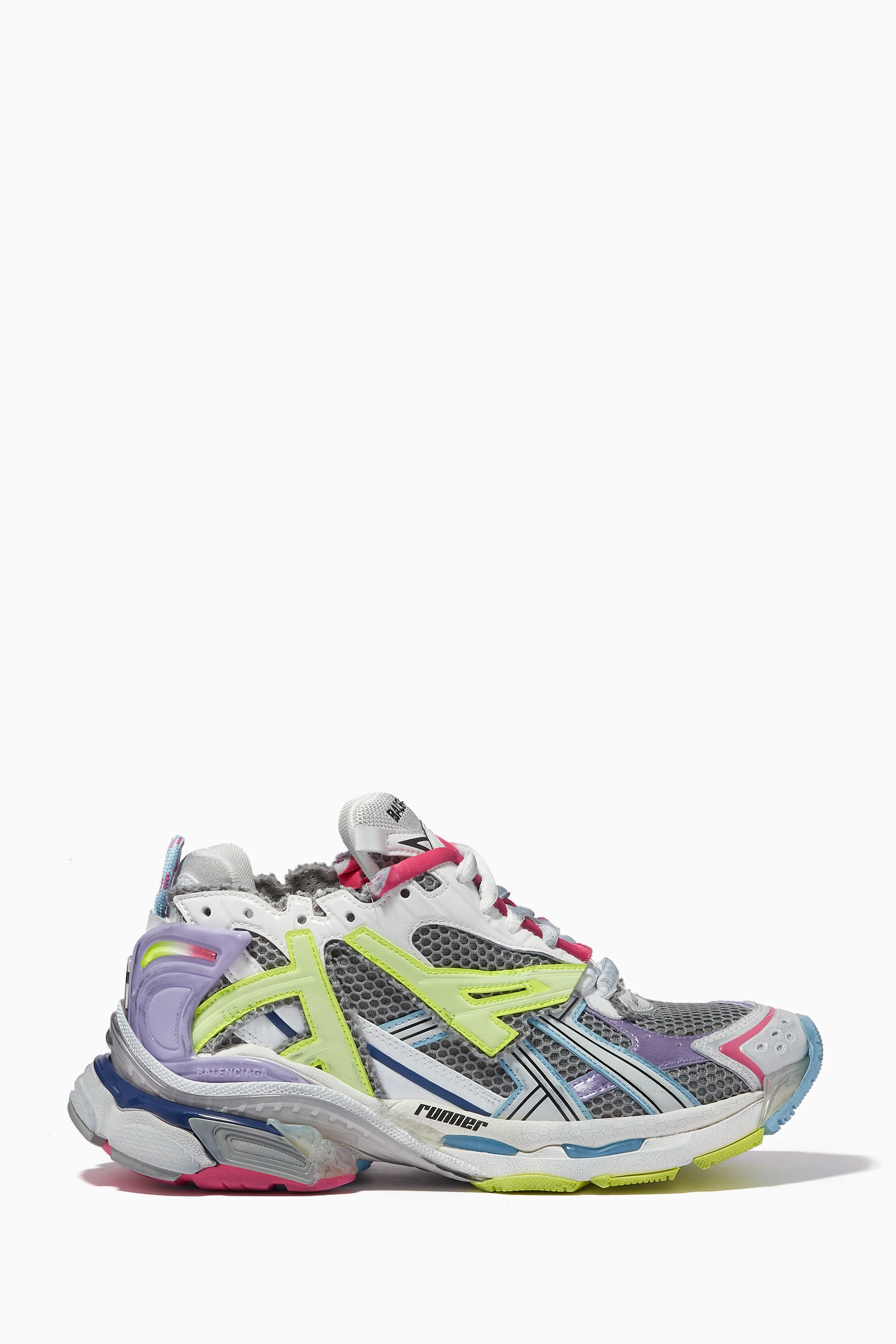 Buy Balenciaga Multicolour Runner Sneakers in Mesh Nylon for