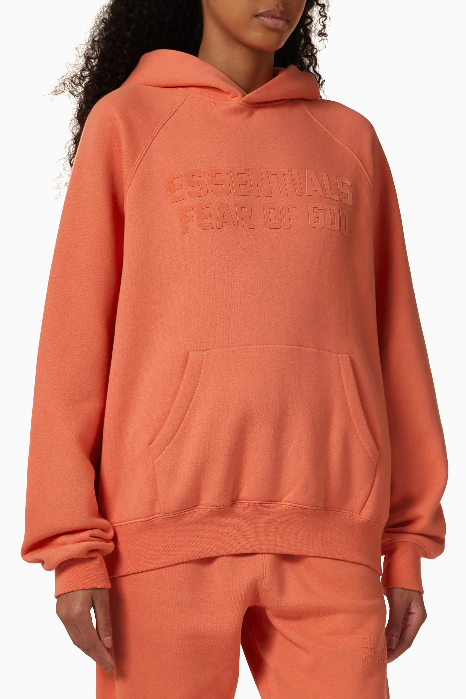 Fear of top god orange hoodie