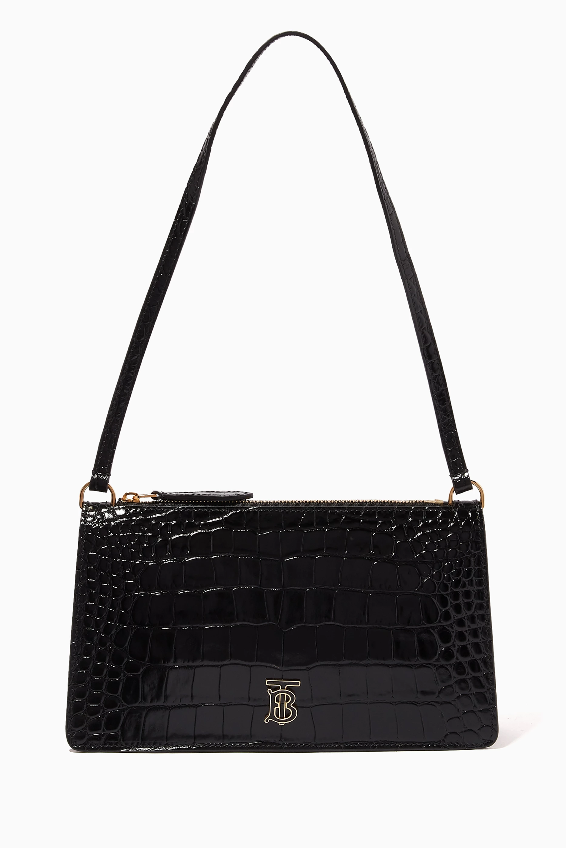 Croc embossed hotsell shoulder bag