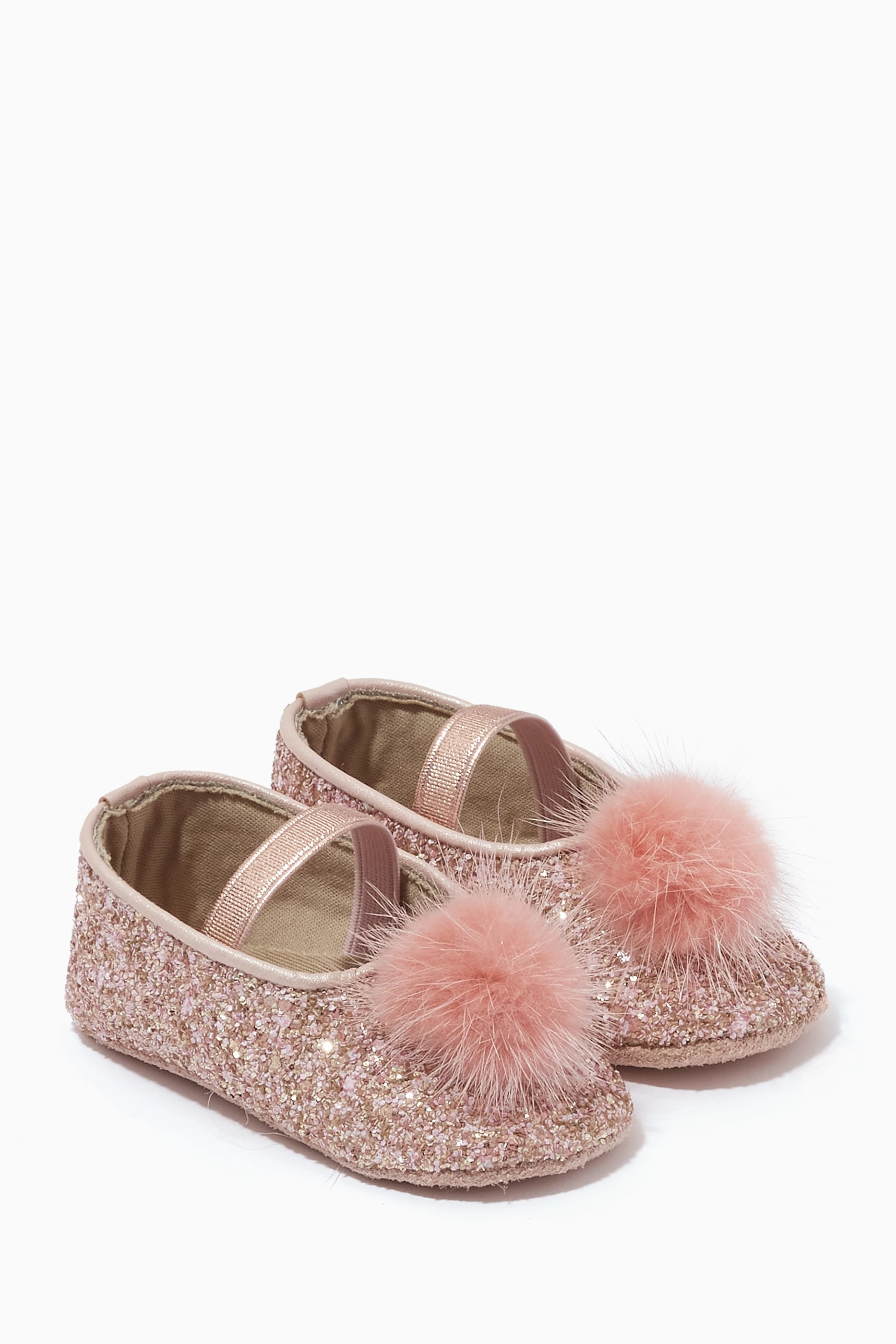 Pink glitter hot sale baby shoes