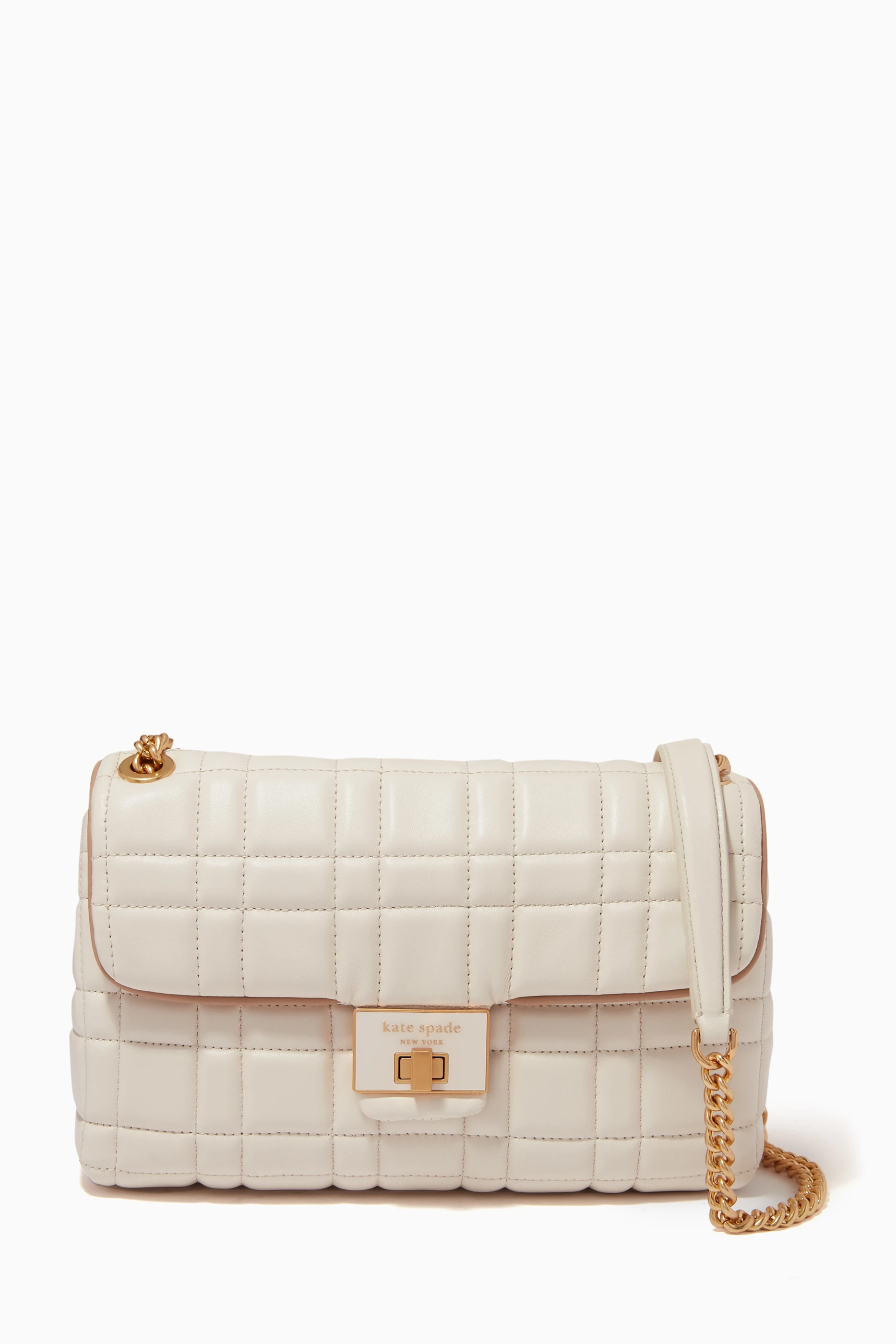 Buy Kate Spade New York White Medium Evelyn Bag in Quilted Leather for Women in UAE Ounass