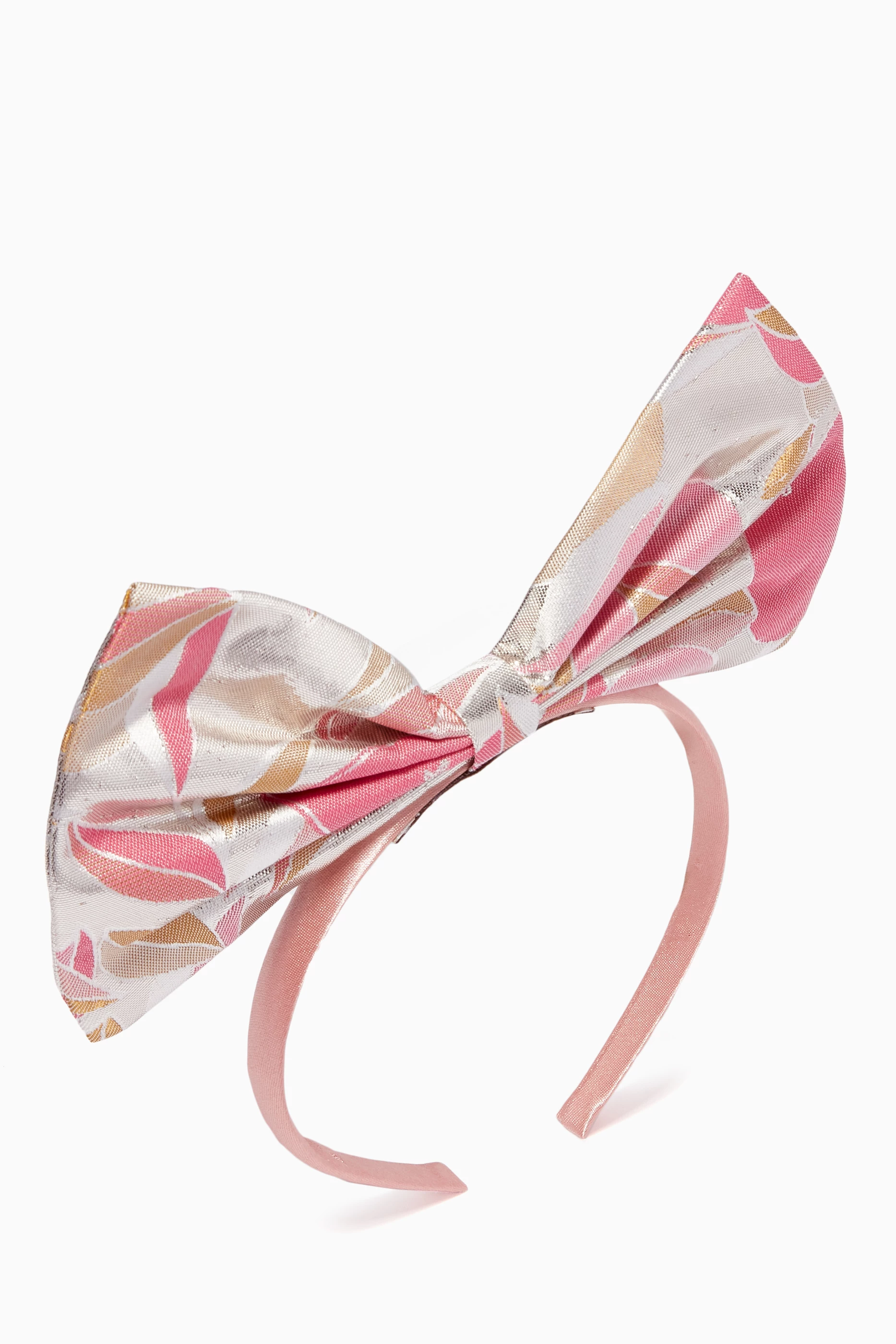 Pink headband with bow on sale