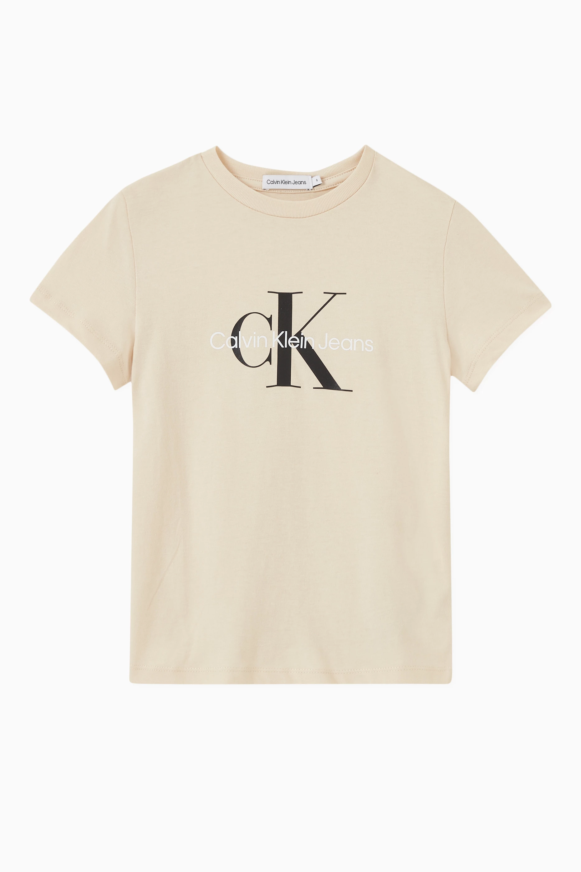 Buy Calvin Klein Neutral Logo Print T shirt in Cotton for UNISEX