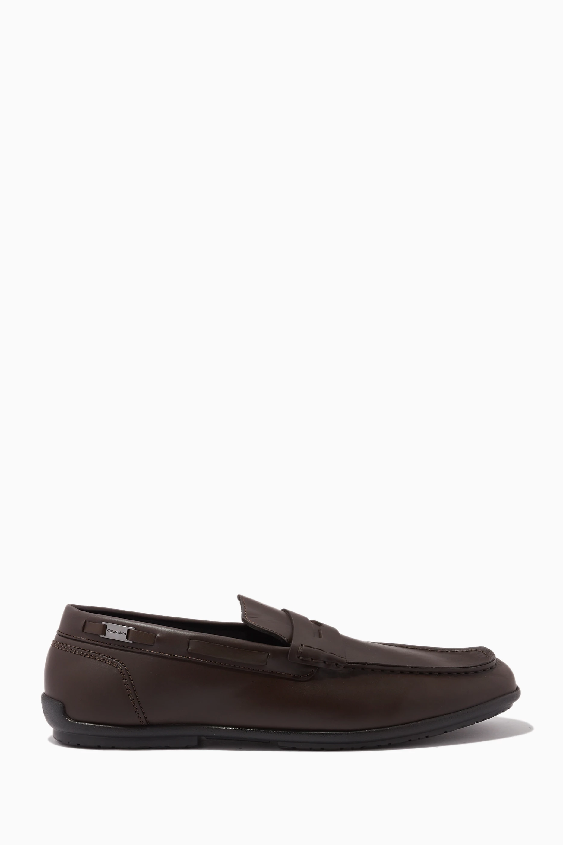 Buy Calvin Klein Brown Driver Shoes in Leather for Men in UAE Ounass